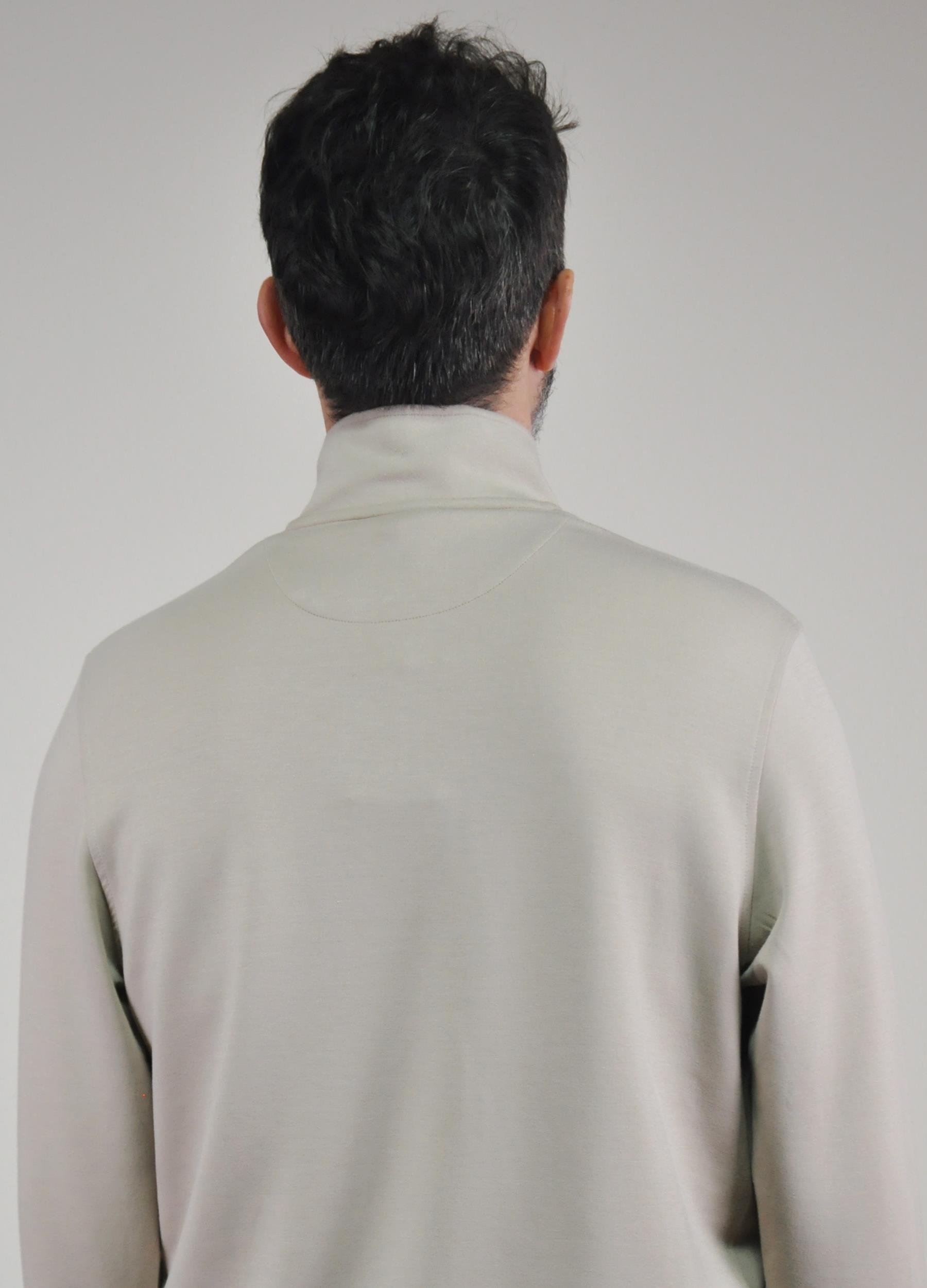 Td Bkr Erkek Fermuarlı Dik Yaka Soft Touch Sweatshirt U007864 KREM