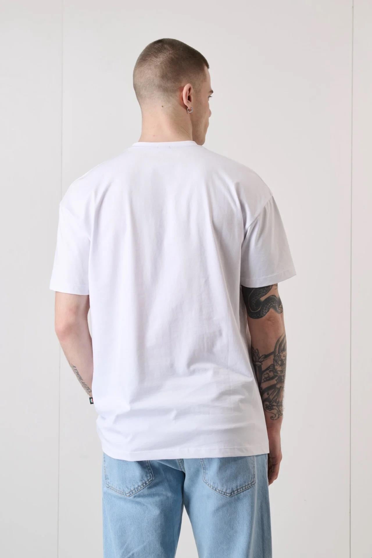 V2 Brand Made in Italy Erkek Bisiklet Yaka Tişört Tubıfab U007945 BEYAZ
