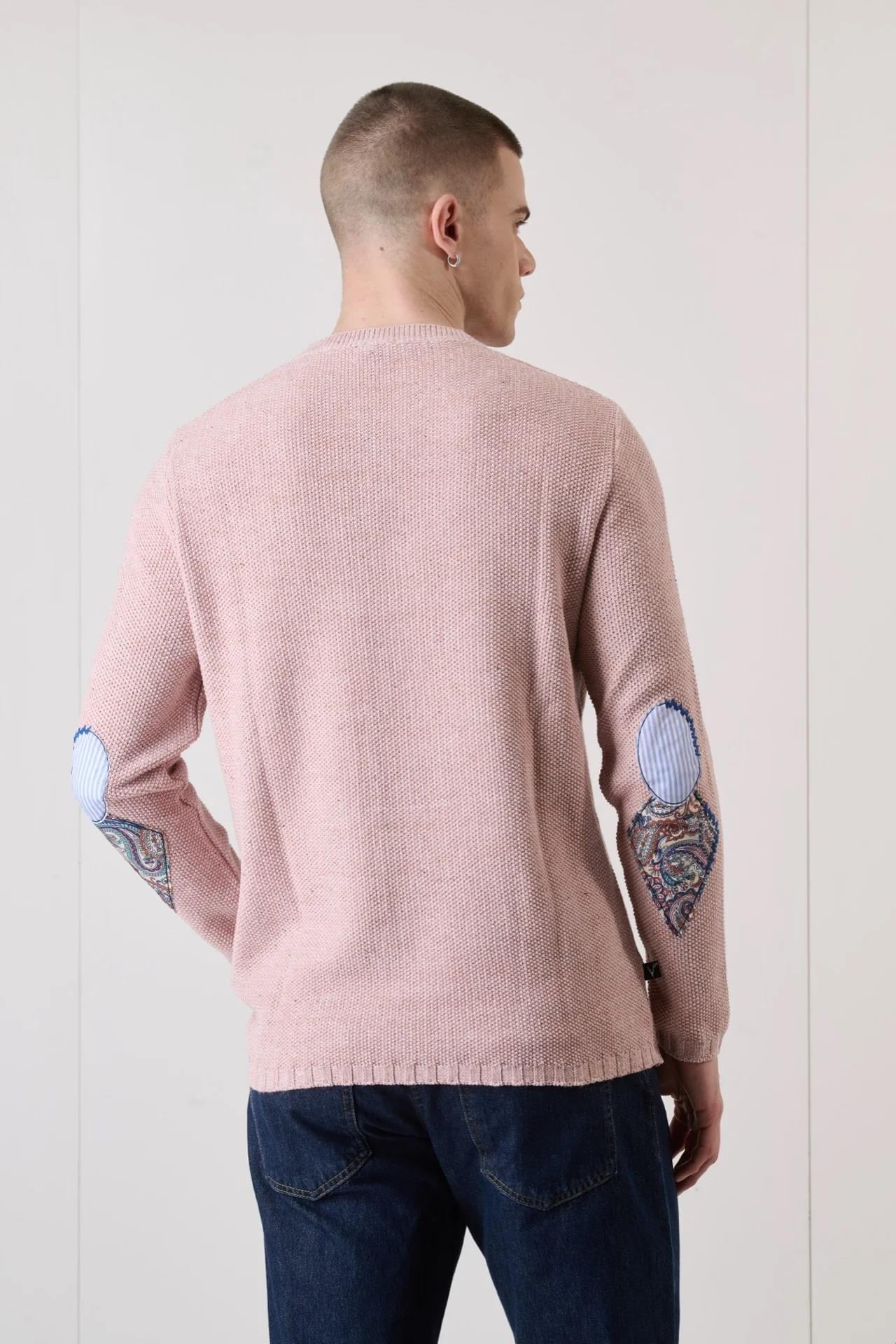 V2 Brand Made in Italy Erkek Bisiklet Yaka Kazak U007938 PEMBE
