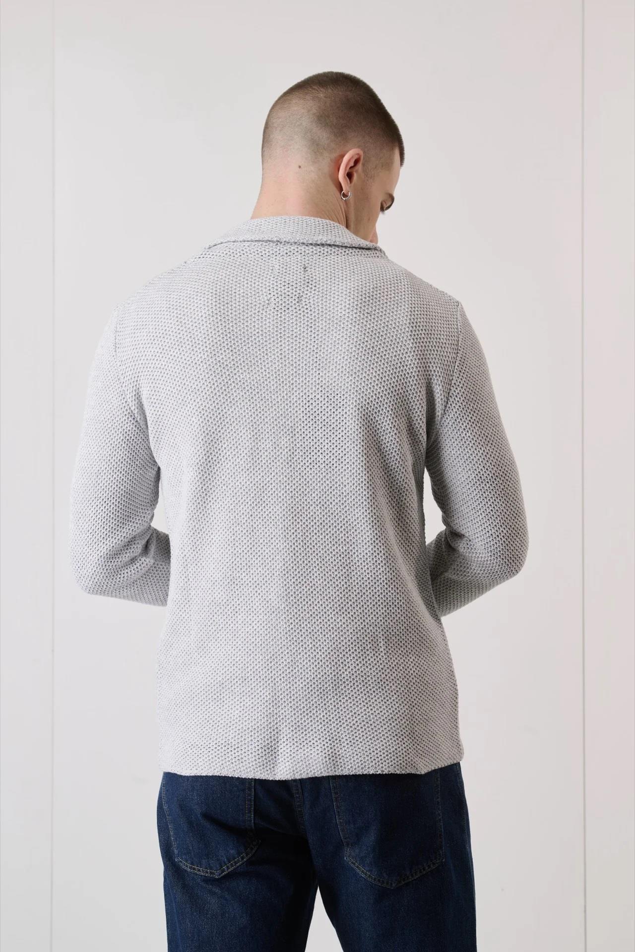 V2 Brand Made in Italy Erkek Düğmeli Cepli Hırka Guopeprl U007935 GRI