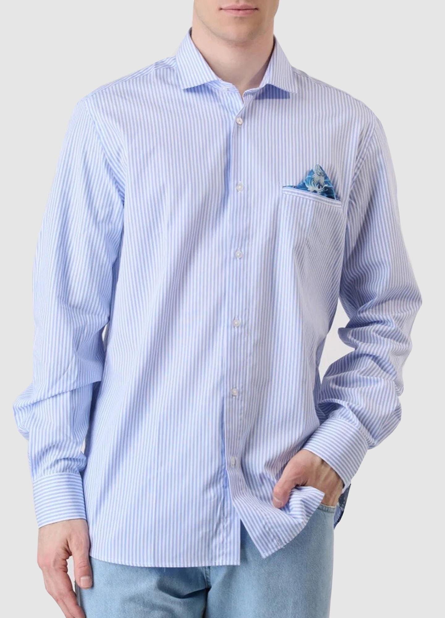V2 Brand Made in Italy Erkek Gömlek Curıgpoaz U007946 MAVI