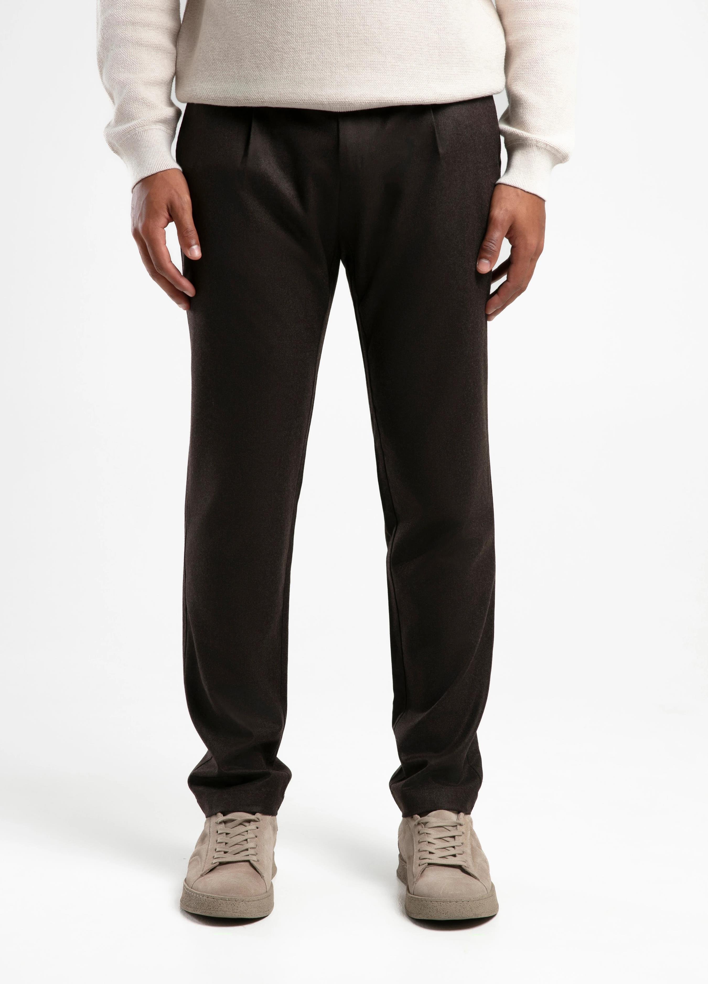 Vaganza Erkek Vitale Barberis Canonico Yün Jogger Pantolon U008148 KAHVE
