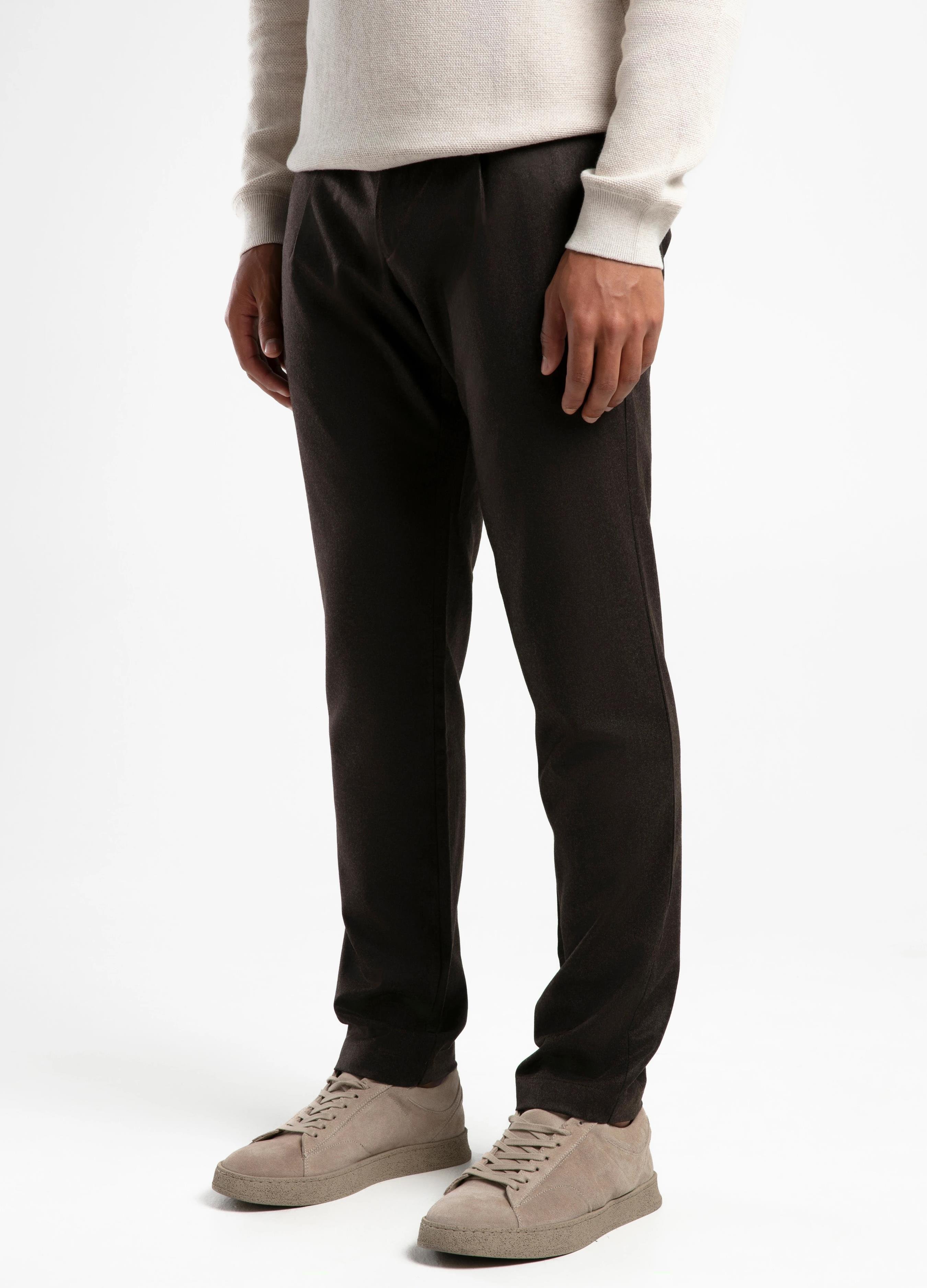 Vaganza Erkek Vitale Barberis Canonico Yün Jogger Pantolon U008148 KAHVE