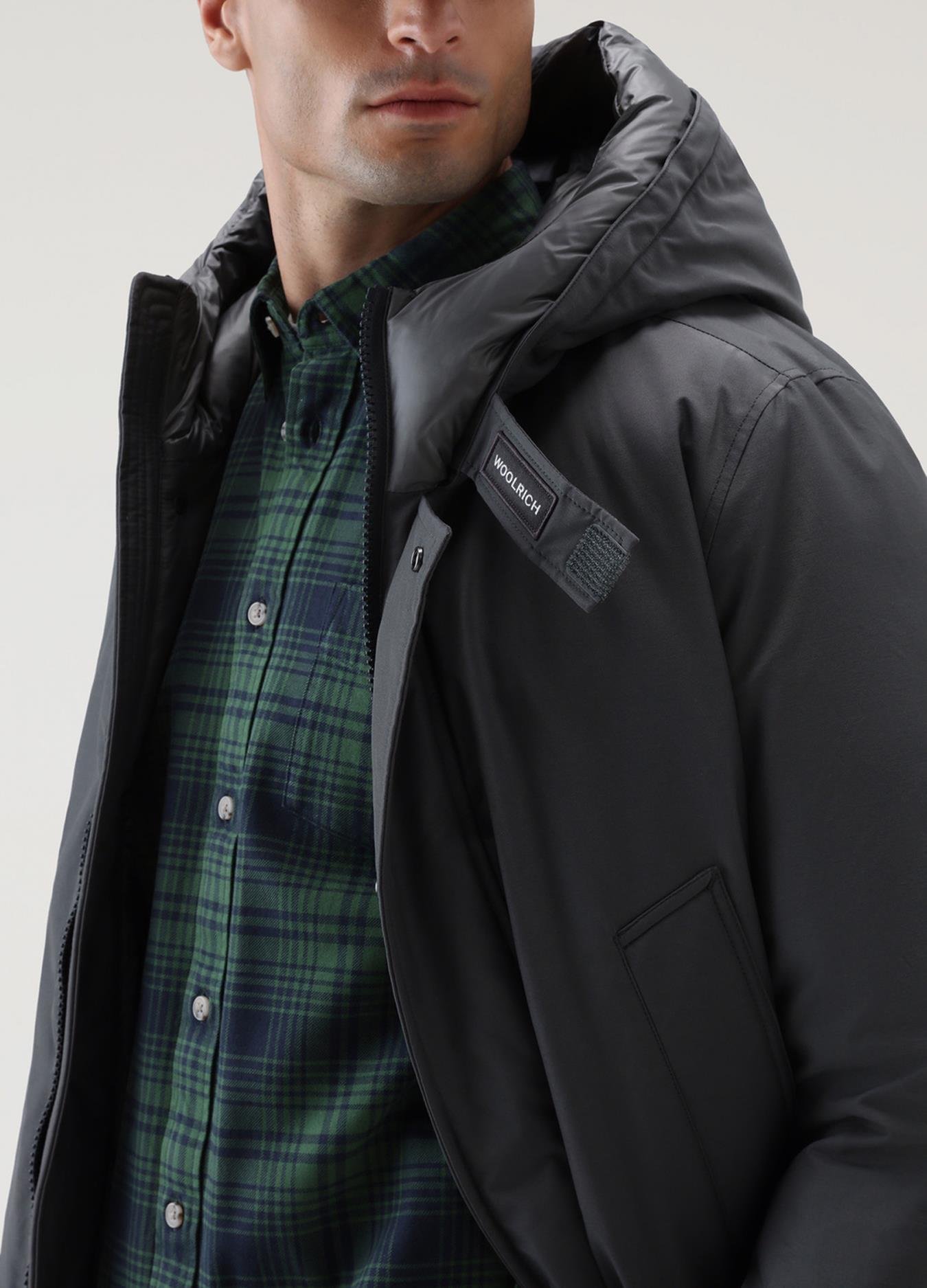 Woolrich Erkek Kaz Tüyü Kapüşonlu Mont PO019828 U006344 GRI