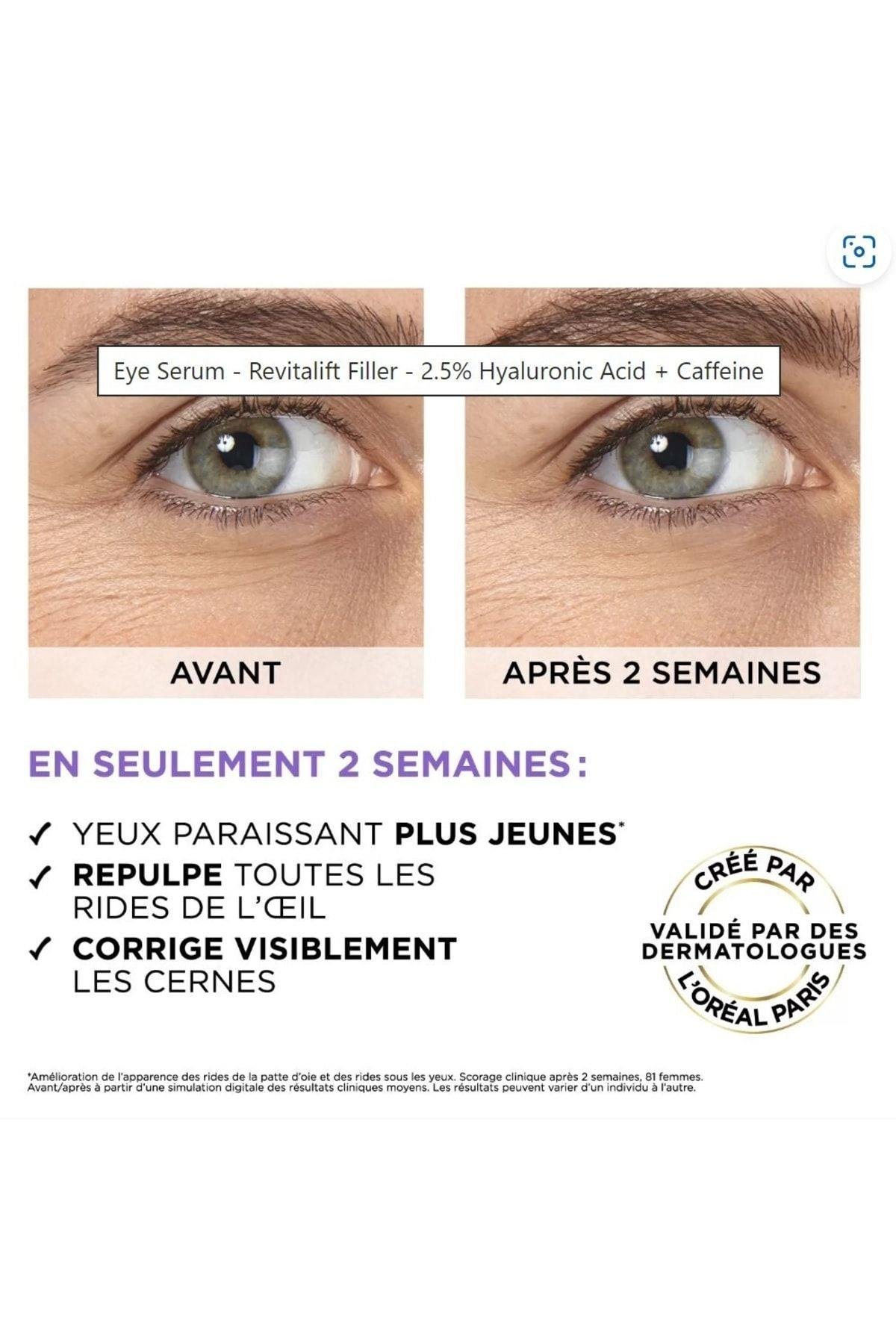 - Göz Serumu Revitalift Dolgusu %2.5 Hyaluronik Asit + Kafein