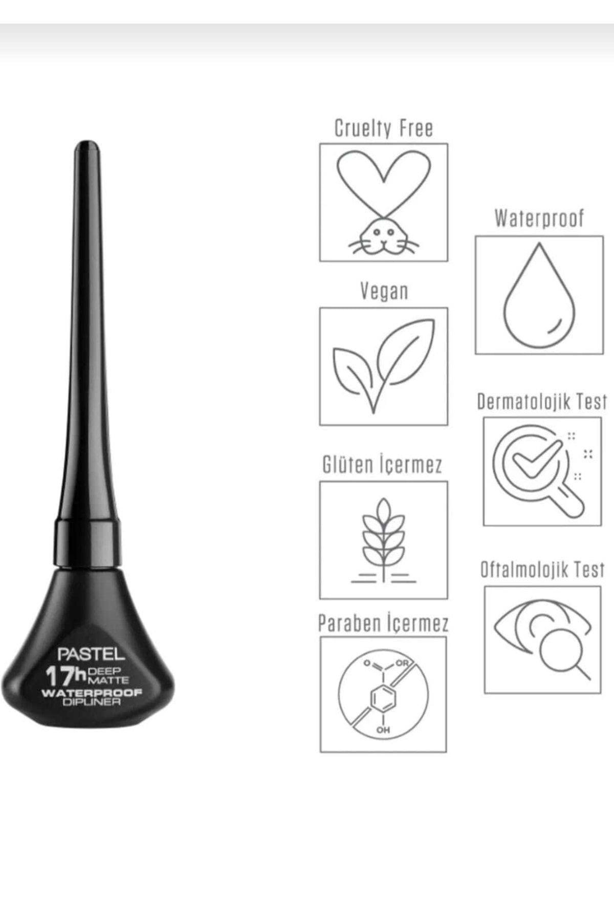 3 Adet Suya Dayanıklı Siyah Waterproof Dipliner 17h Deep Matte Waterproff Dipliner 4,5 Ml