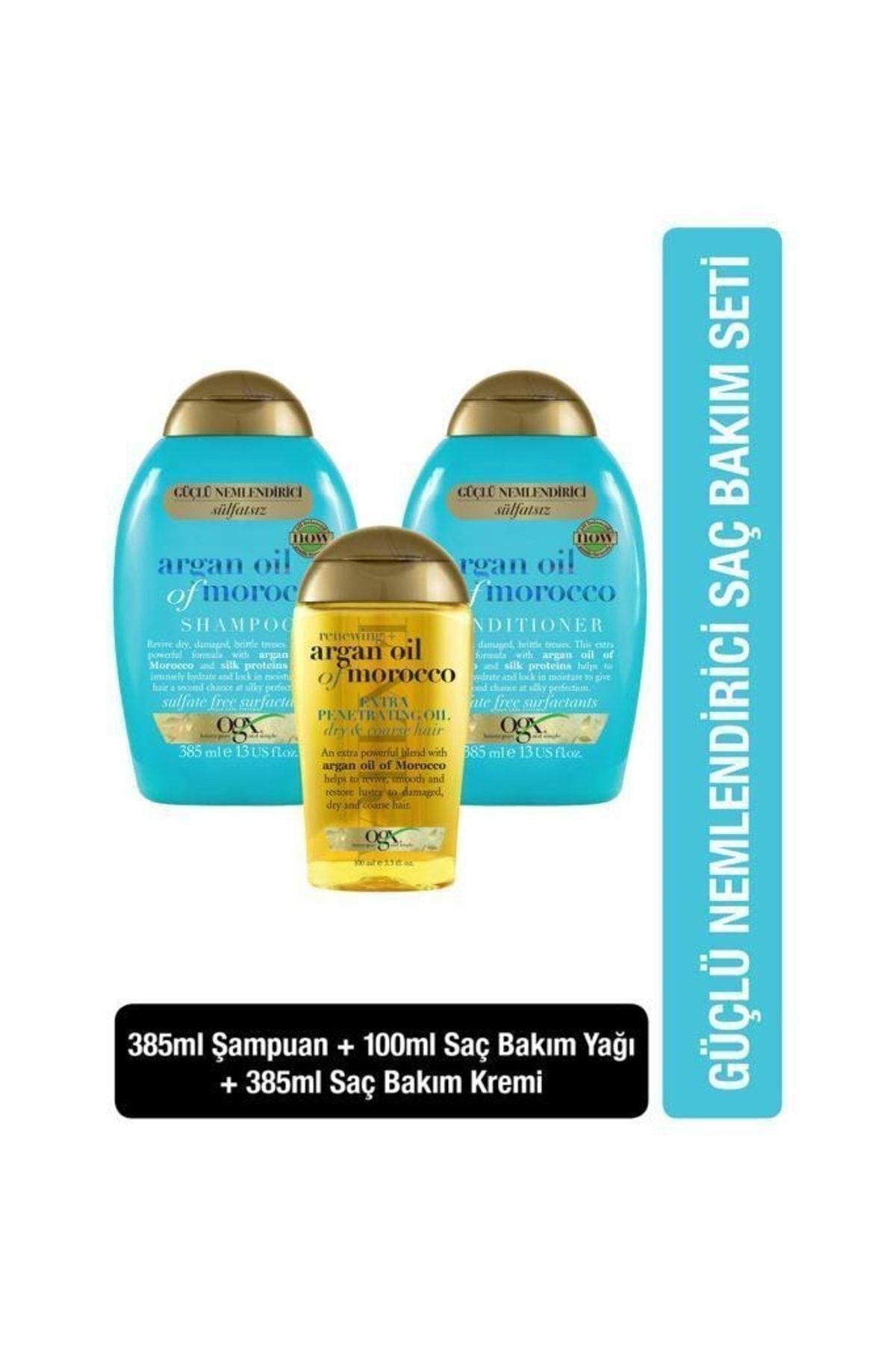 Argan Oil Of Morocco Sülfatsız Şampuan + Saç Bakım Kremi + Argan Oil Of Morocco Saç Bakım Yağı