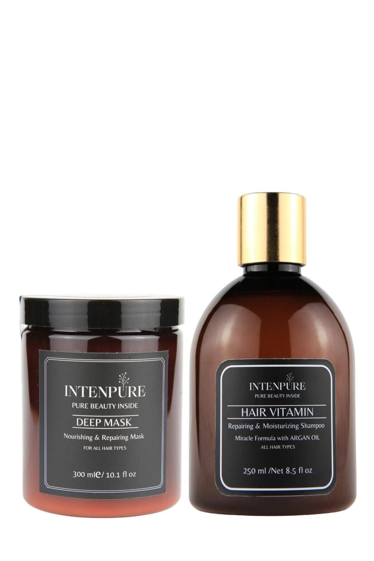 Argan Yağlı Saç Bakım Şampuanı Ve Pure Beauty Inside Deep Mask Set Saç Bakım Maskesi