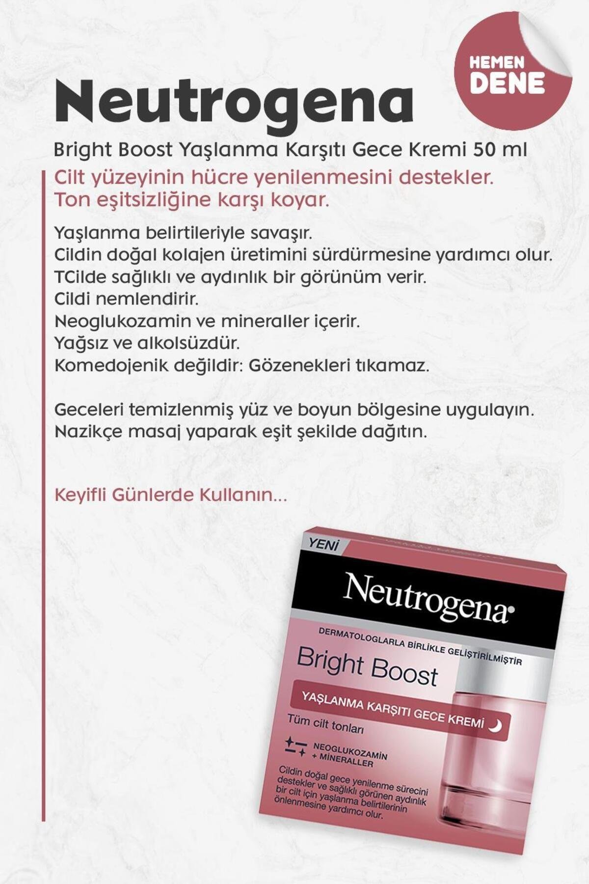 Bright Boost Yaşlanma Karşıtı Gece Kremi 50 ml