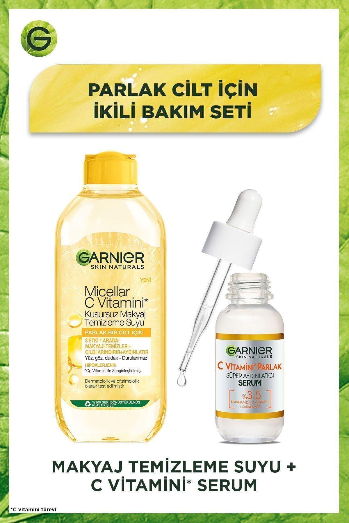 C Vitamini Ikili Bakım Seti - Parlak Süper Aydınlatıcı Serum & Micellar Makyaj Temizleme Suyu 400ml