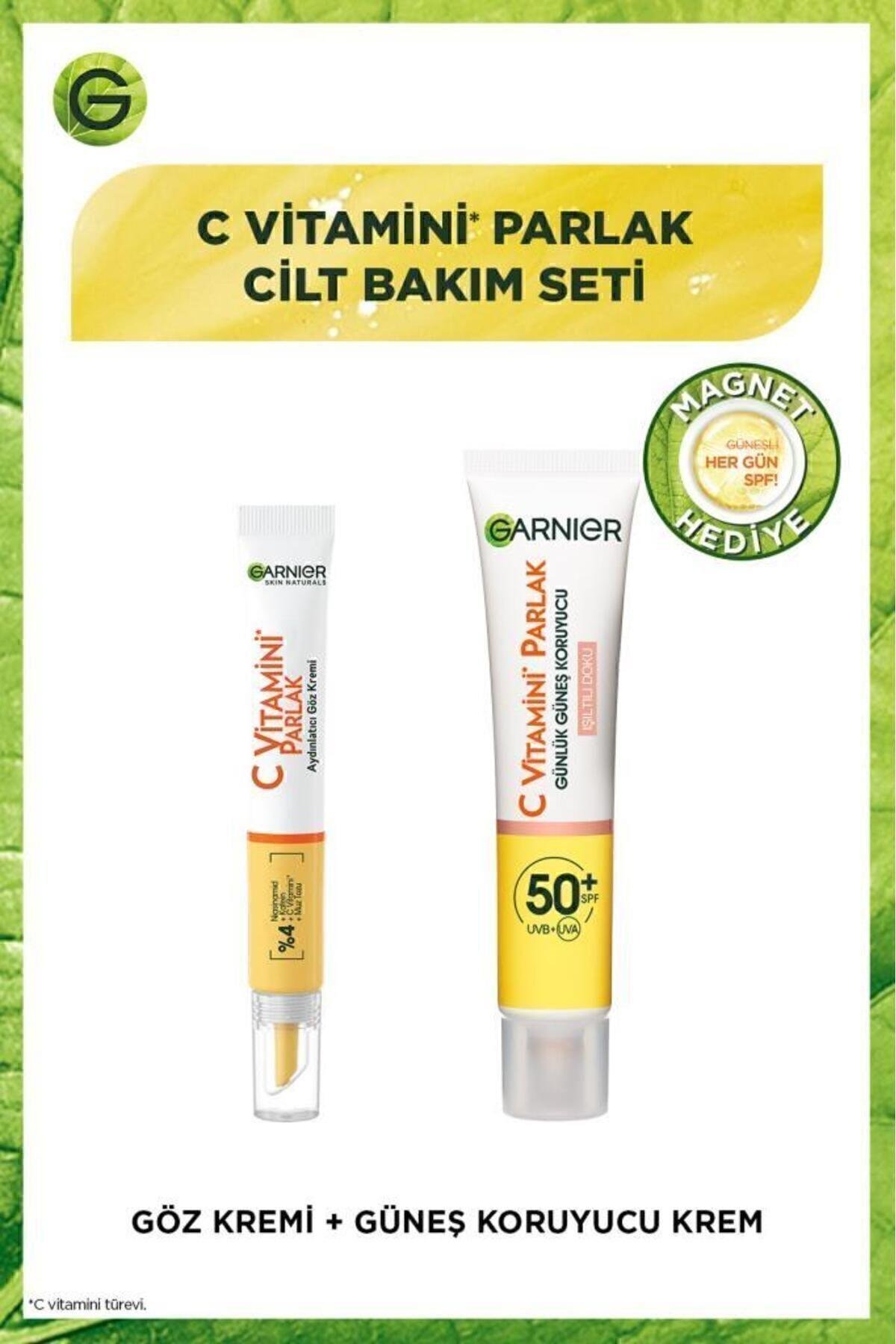 C Vitamini Parlak Cilt Bakım Seti - Göz Kremi + Güneş Koruyucu Krem