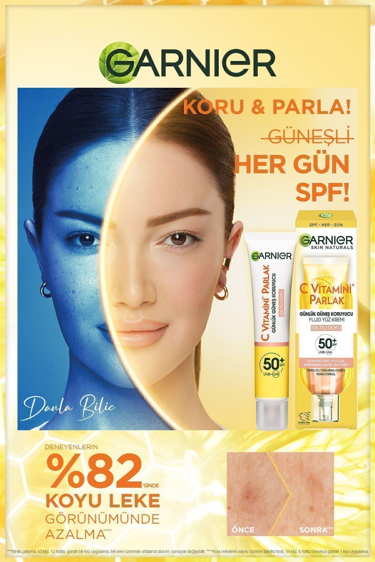 C Vitamini Parlak Günlük Uv Korumalı Güneş Yüz Kremi Spf50 Işıltılı Doku 40ml