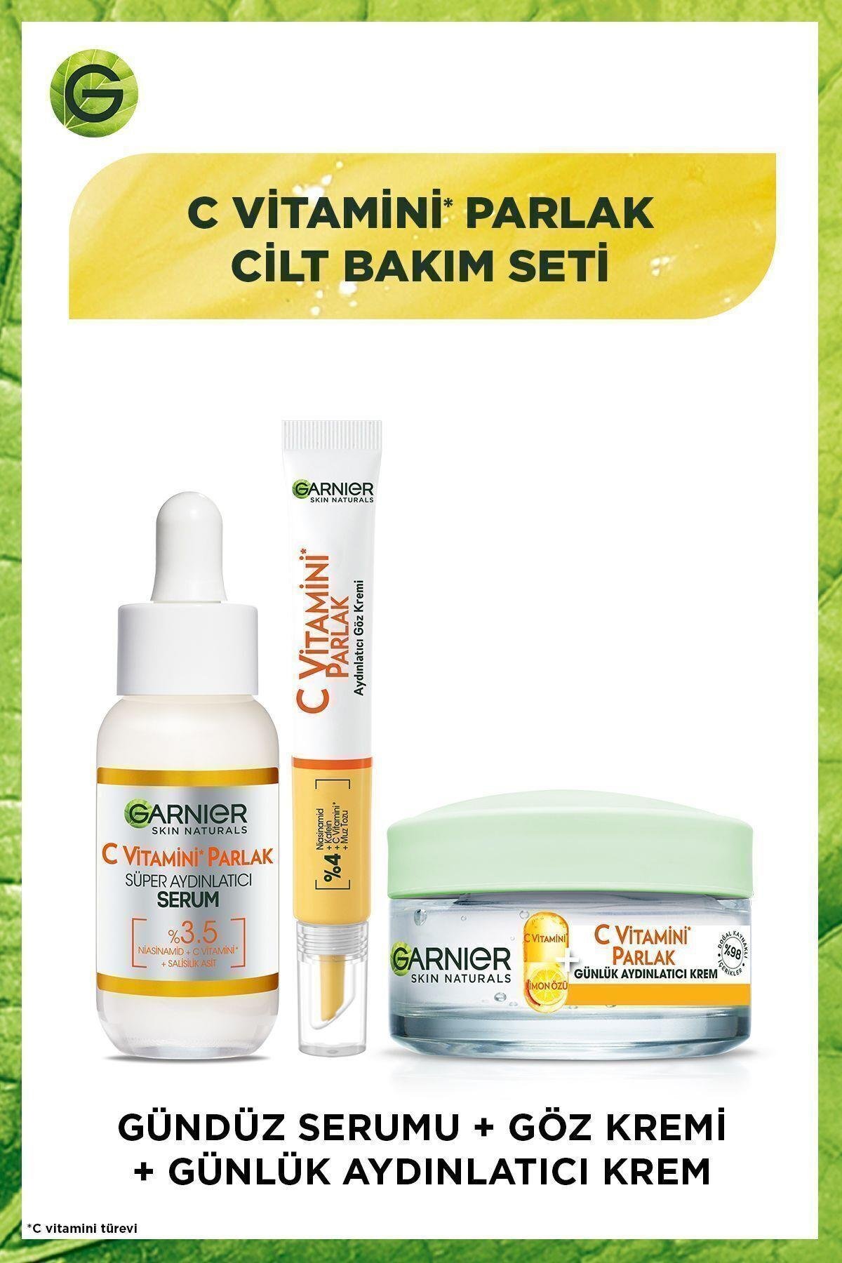 C Vitamini Parlak Serum & Göz Kremi & Aydınlatıcı Krem Seti