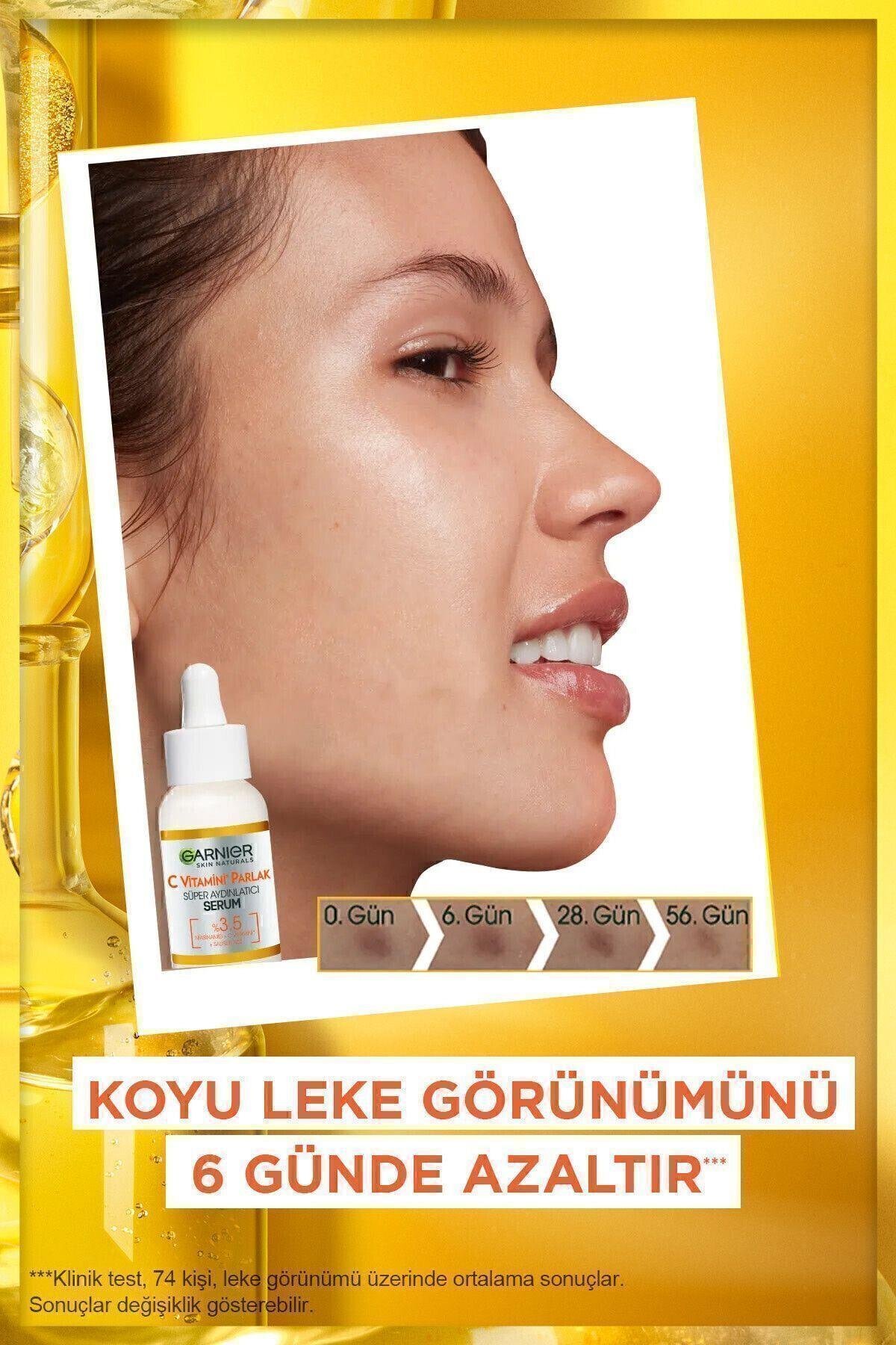 C Vitamini Parlak Süper Aydınlatıcı Serum 30ml & Kömürlü 3'ü 1 Arada Siyah Nokta Karşıtı 50 Ml