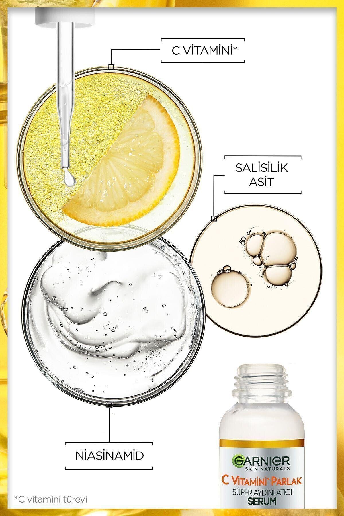 C Vitamini Parlak Süper Aydınlatıcı Serum 30ml & Kömürlü 3'ü 1 Arada Siyah Nokta Karşıtı 50 Ml