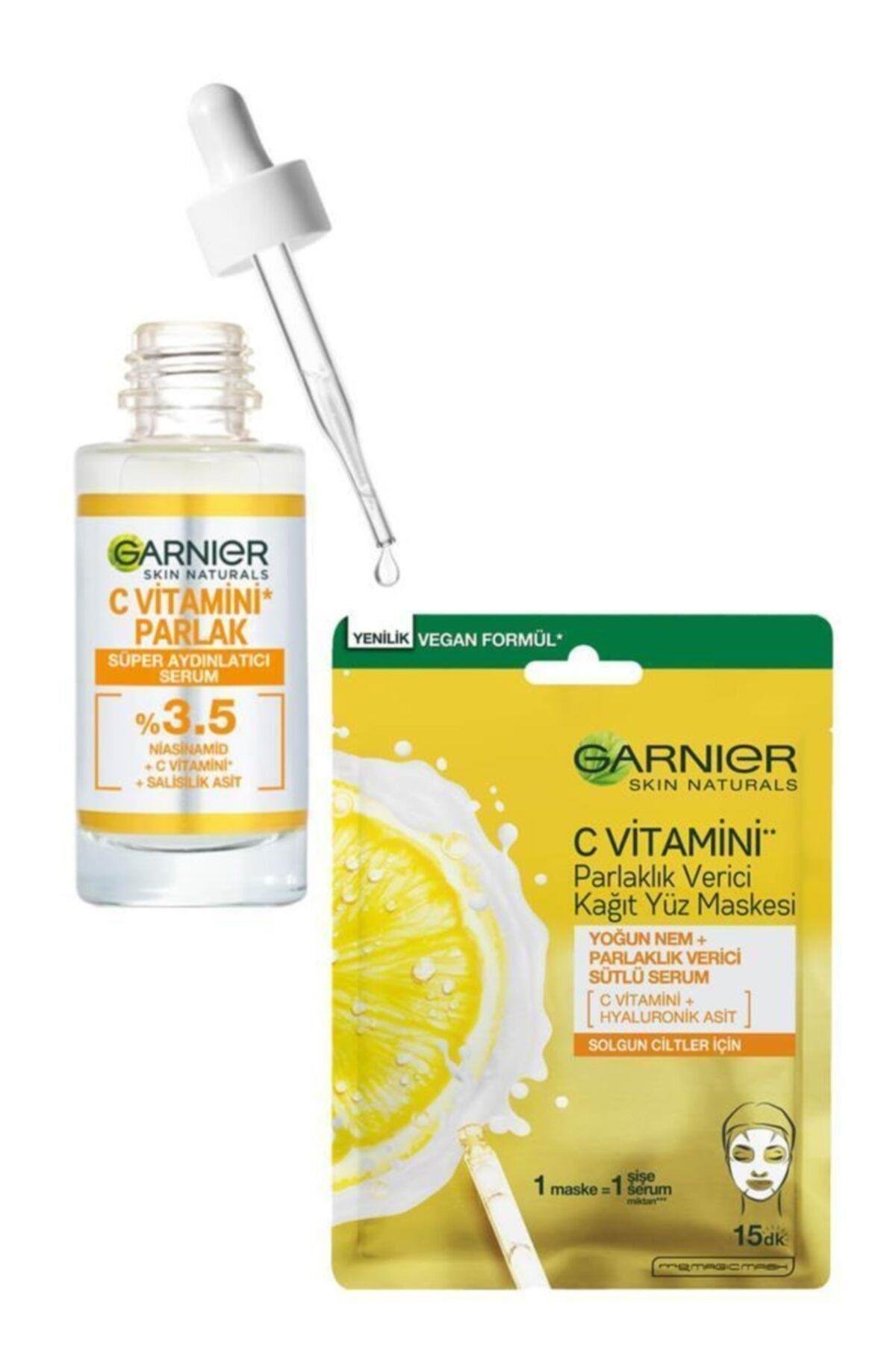 C Vitamini Parlak Süper Aydınlatıcı Serum Ve Maske Seti