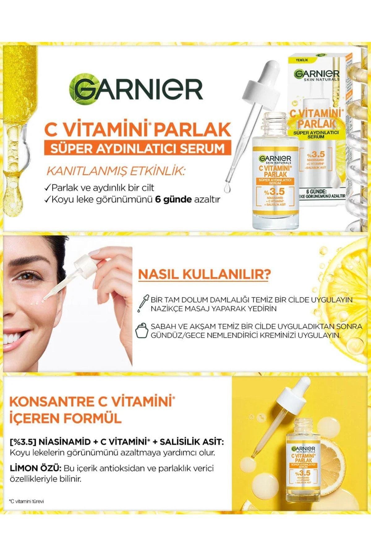 C Vitamini Parlak Süper Aydınlatıcı Serum 30 Ml + C Vitamini Kağıt Yüz Maskesi