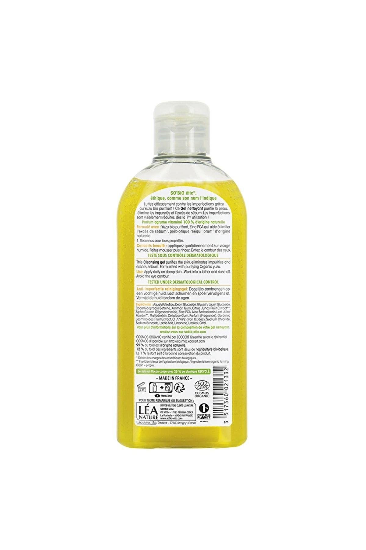 Clean Yuzu Gel Nettoyant Cleansing Gel Organik Leke Karşıtı Arındırıcı Yüz Temizleme Jeli 200 ml