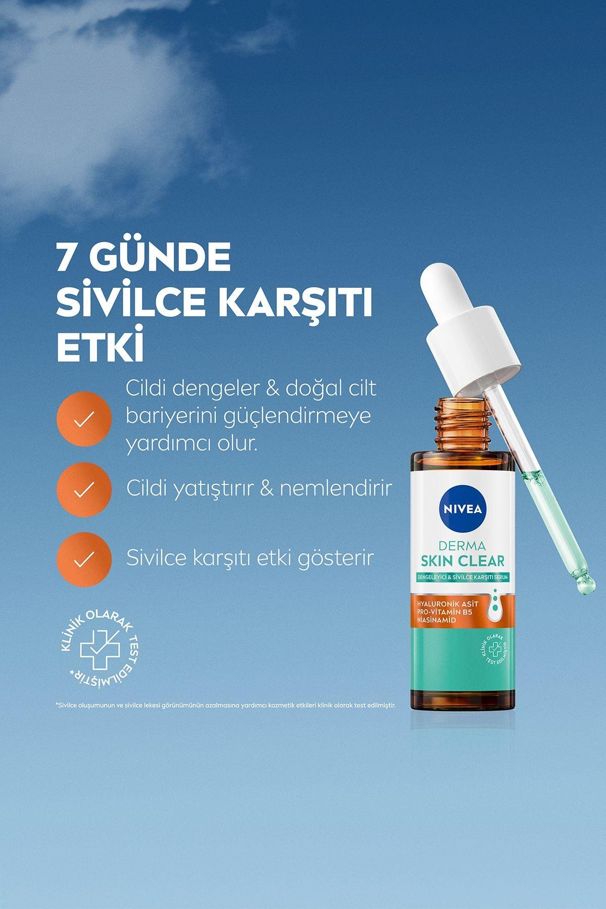 Derma Skin Clear Sivilce Karşıtı Cilt Bakım Seti, Yüz Temizleme Jeli 150ml ve Dengeleyici Serum 30ml
