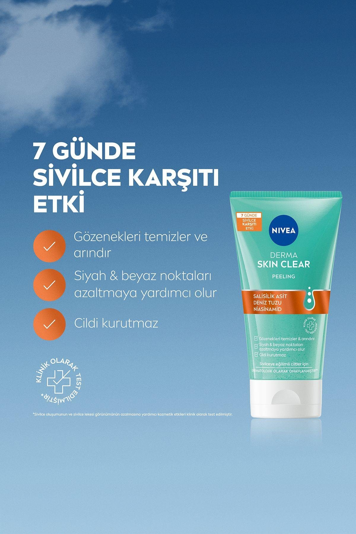 Derma Skin Clear Sivilce Karşıtı Peeling 150ml,Tonik 200ml, T-Bölgesi & Siyah Nokta Temizleyici Bant