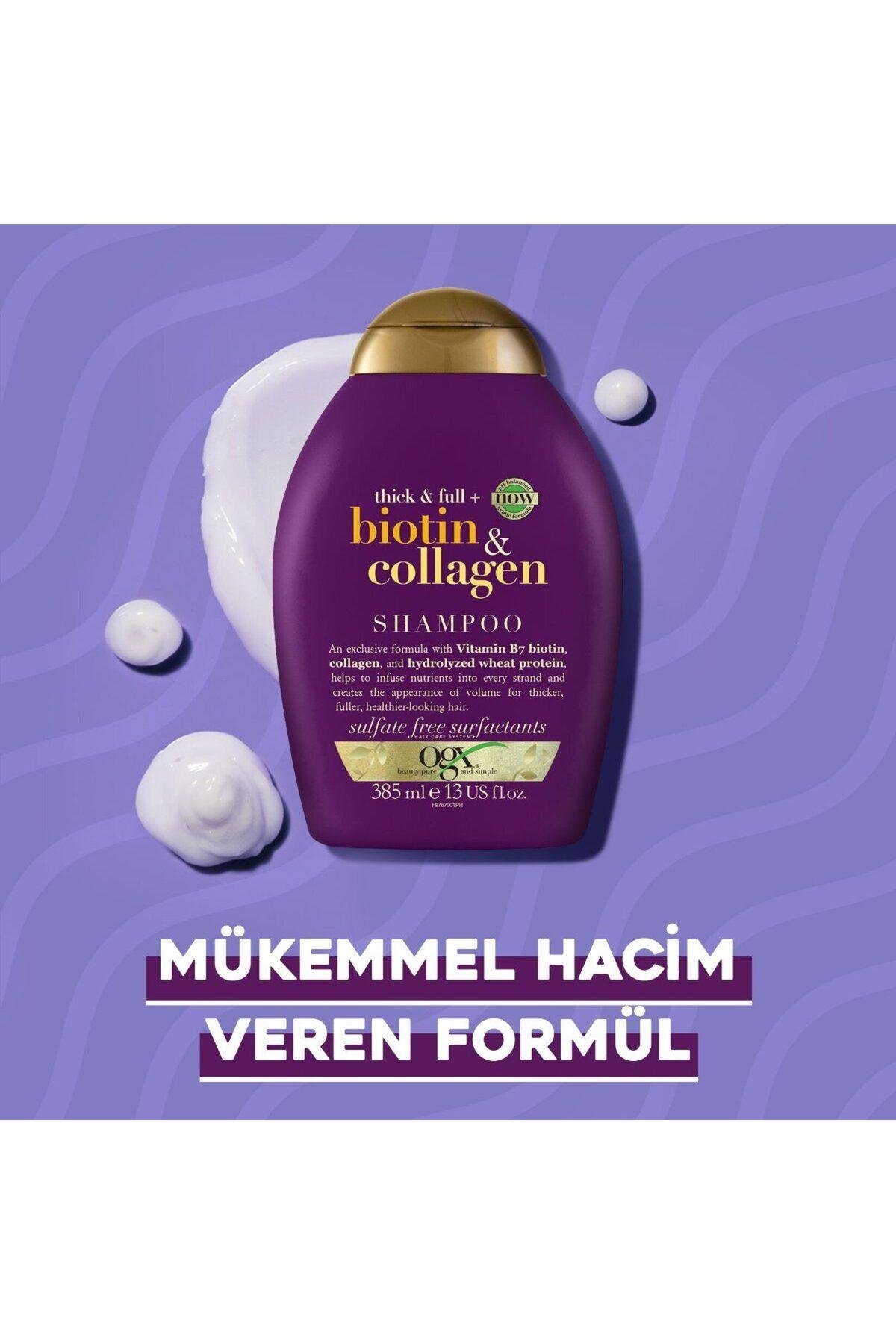 Dolgunlaştırıcı Biotin & Kolajen Şampuan, Yeni Ph Dengeli Formül, 385ml
