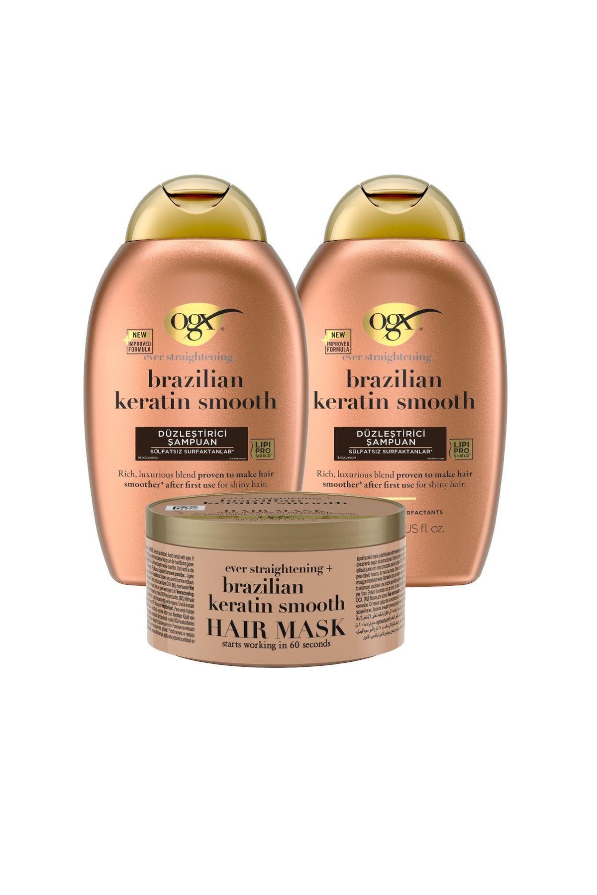 Düzleştirici Brazilian Keratin Smooth Sülfatsız Şampuan X2 Sülfatsız Saç Maskesi