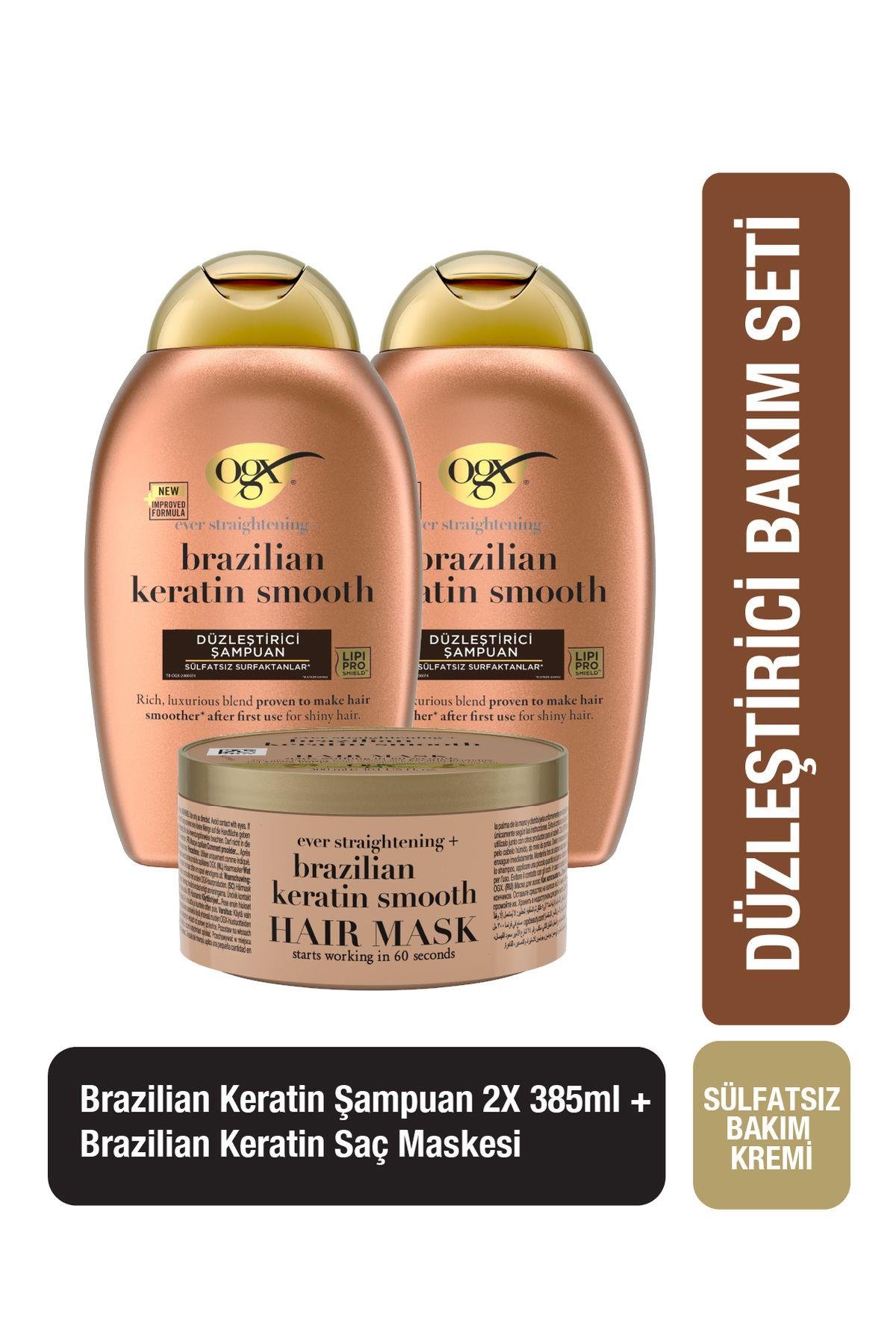 Düzleştirici Brazilian Keratin Smooth Sülfatsız Şampuan X2 Sülfatsız Saç Maskesi
