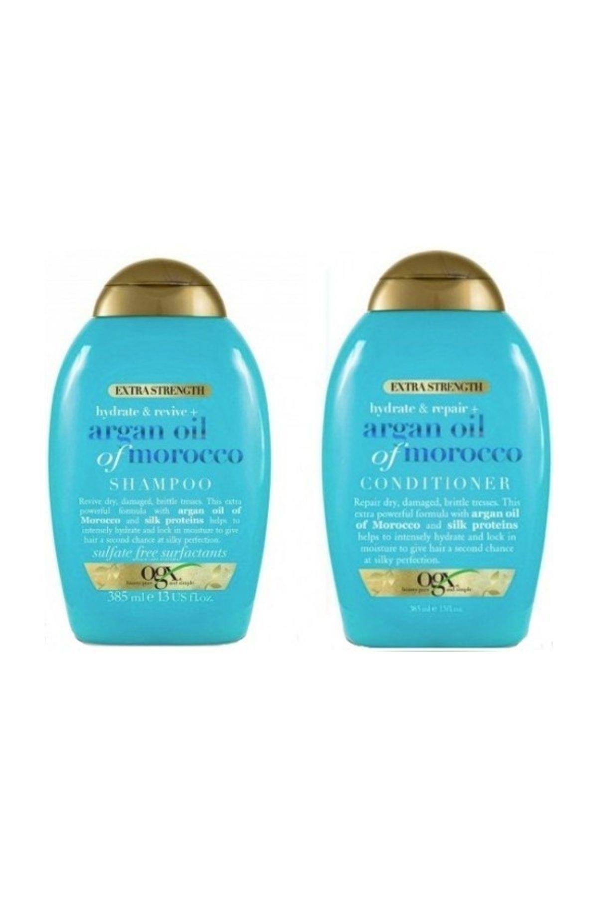 Extra Güçlü Morocco Argan Oil Morrocco Şampuanı 385 ml + Saç Kremi 385 ml