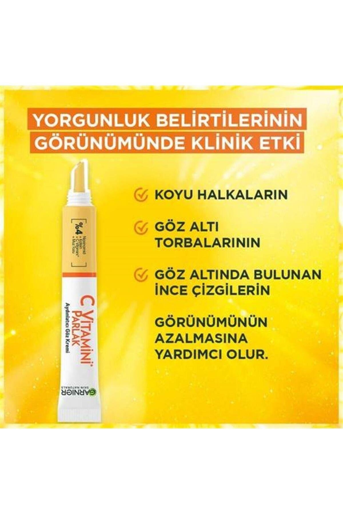 GARNİER C VİTAMİNİ PARLAK AYDINLATICI GÖZ KREMİ 15 ML
