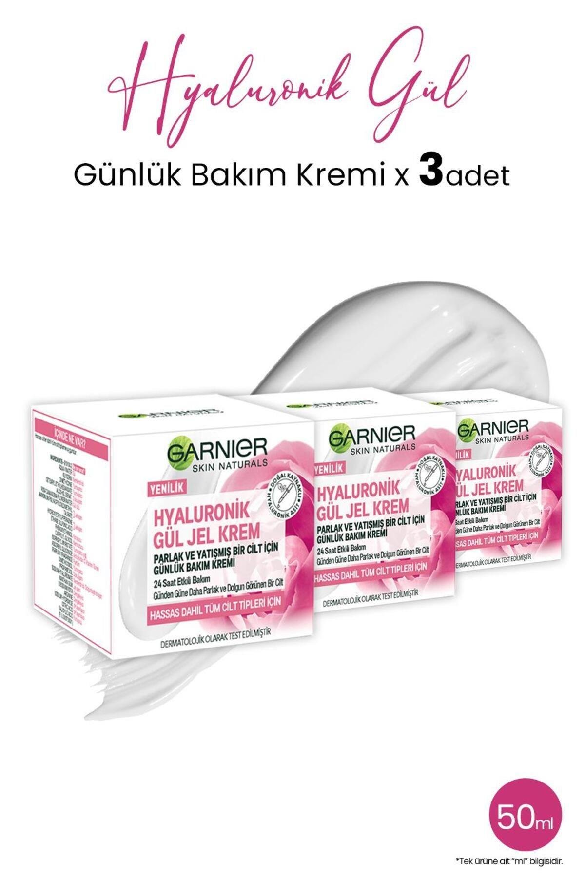 Günlük Bakım Gül Jel Krem Hyaluronik 50 ml X 3 Adet