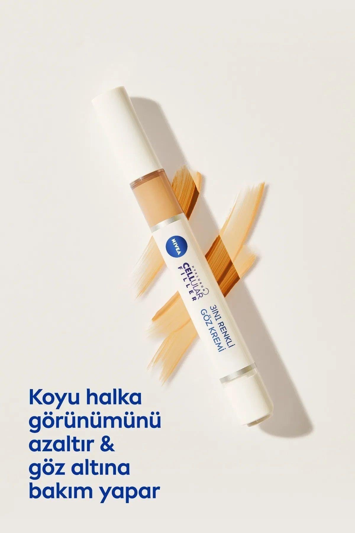 Hyaluron Cellular Filler 3 in 1 Renkli Orta Ton Göz Bakım Kremi 4 ml Göz Altı Kapatıcısı