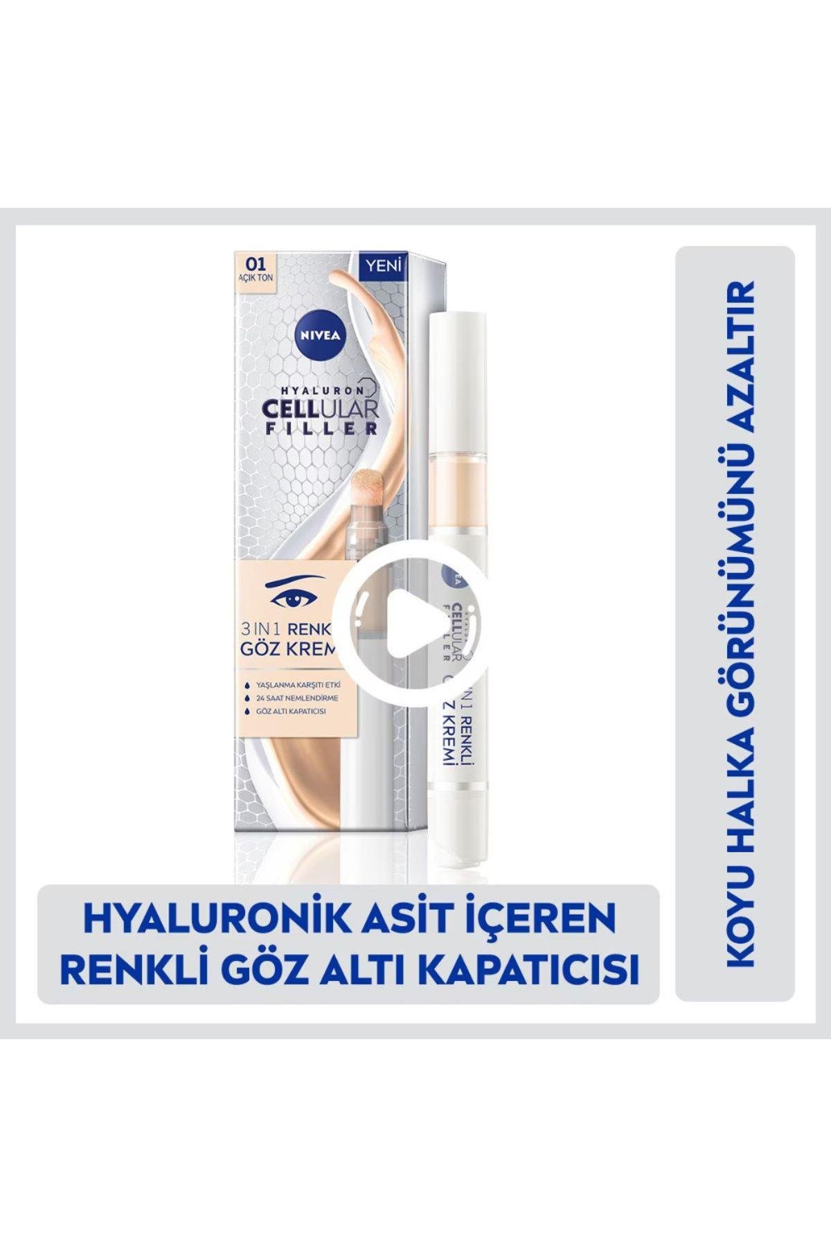 Hyaluron Cellular Filler 3in1 Renkli Açık Ton Göz Bakım Kremi 01