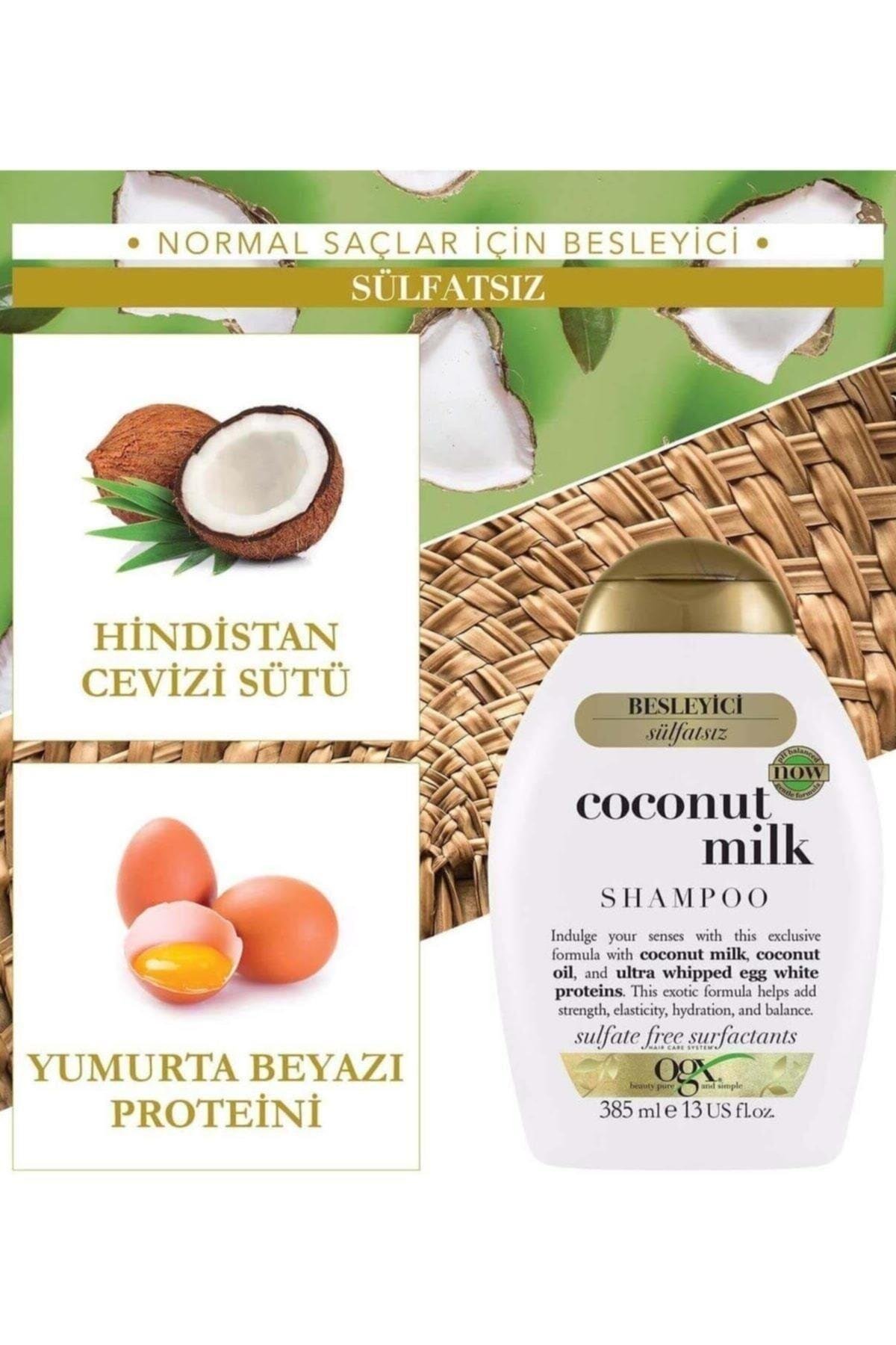 Kimyasal Işlem Görmüş, Boyalı Ve Kırılgan Saçları Yapılandırıcı Coconut Milk Şampuan 385.ml