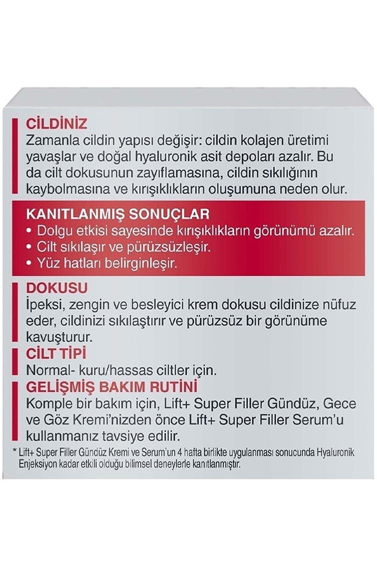 Lift+ Süper Filler Gündüz Kremi 50 ml*3 Adet