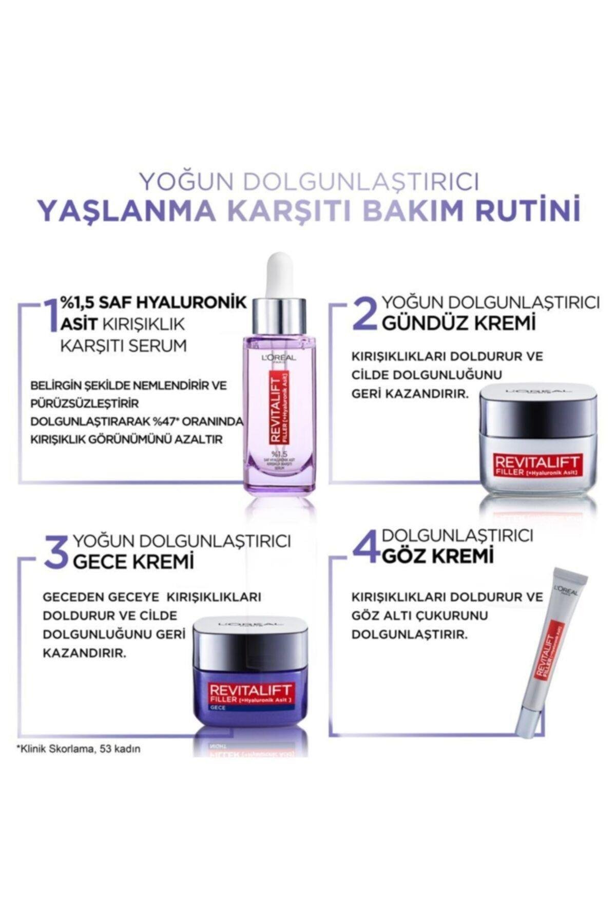 L'oréal Paris Revitalift Filler Yoğun Dolgunlaştırıcı Yaşlanma Karşıtı Gece Kremi 50ml - Hyaluronik