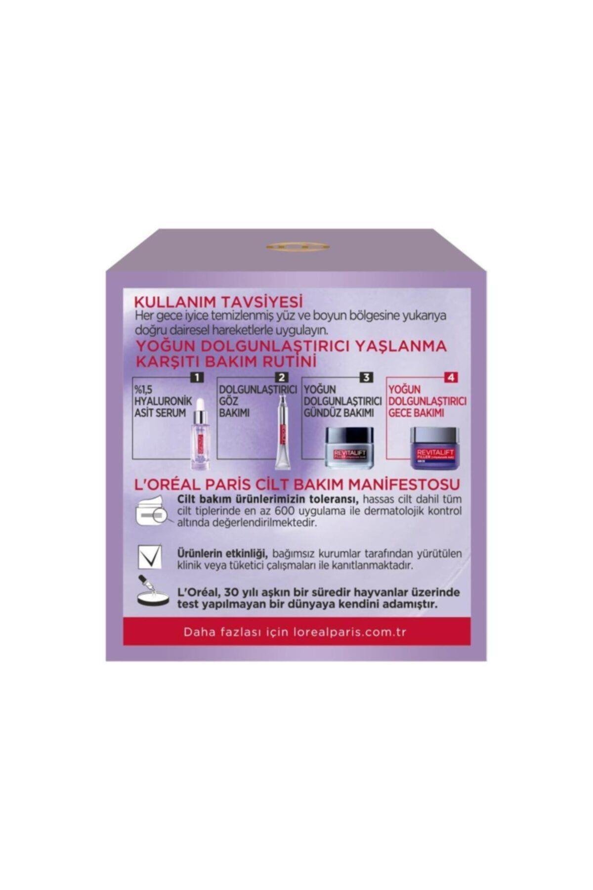 L'oréal Paris Revitalift Filler Yoğun Dolgunlaştırıcı Yaşlanma Karşıtı Gece Kremi 50ml - Hyaluronik