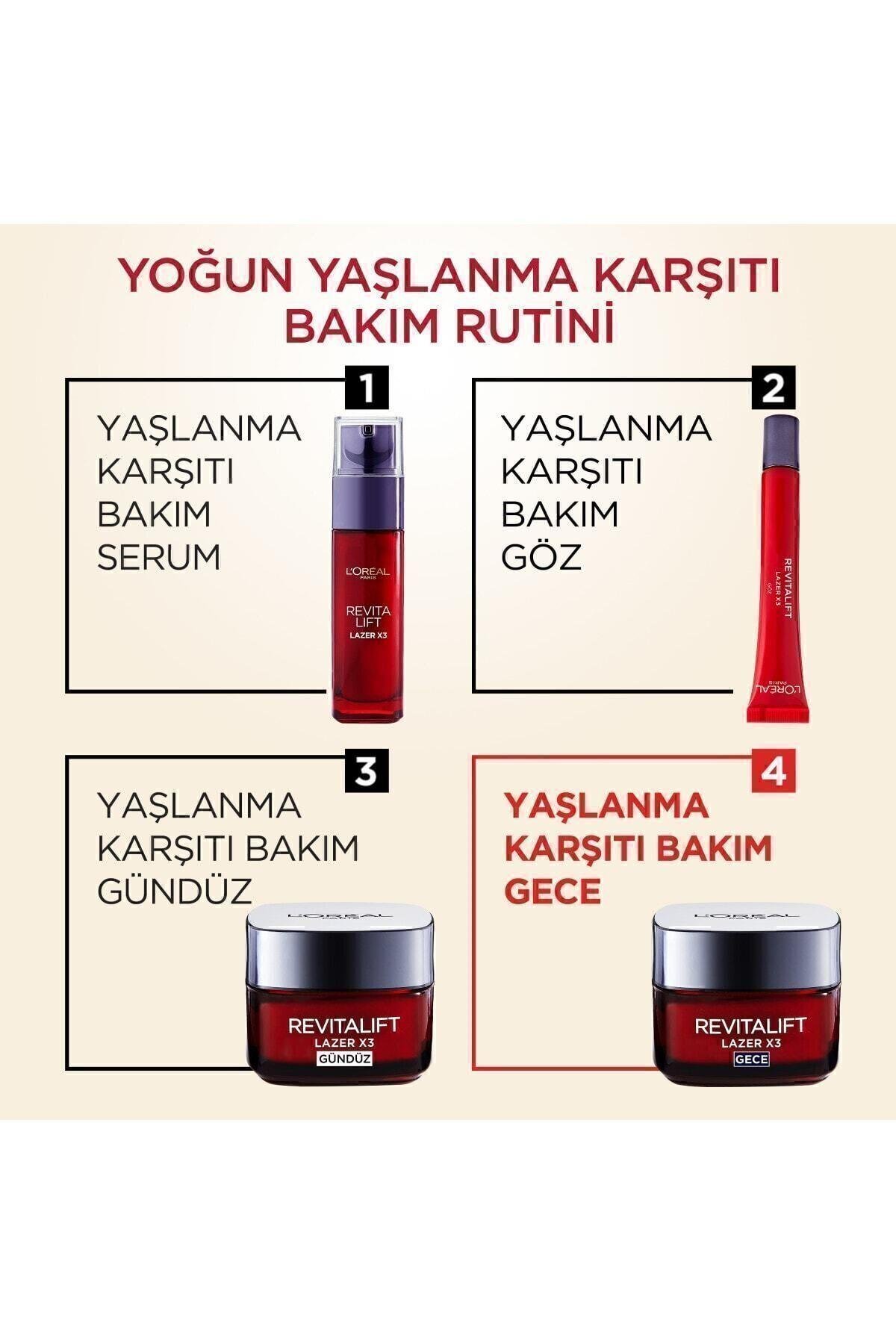 L'oréal Paris Revitalift Lazer X3 Yoğun Yaşlanma Karşıtı Gündüz Bakım Kremi Gece Bakım