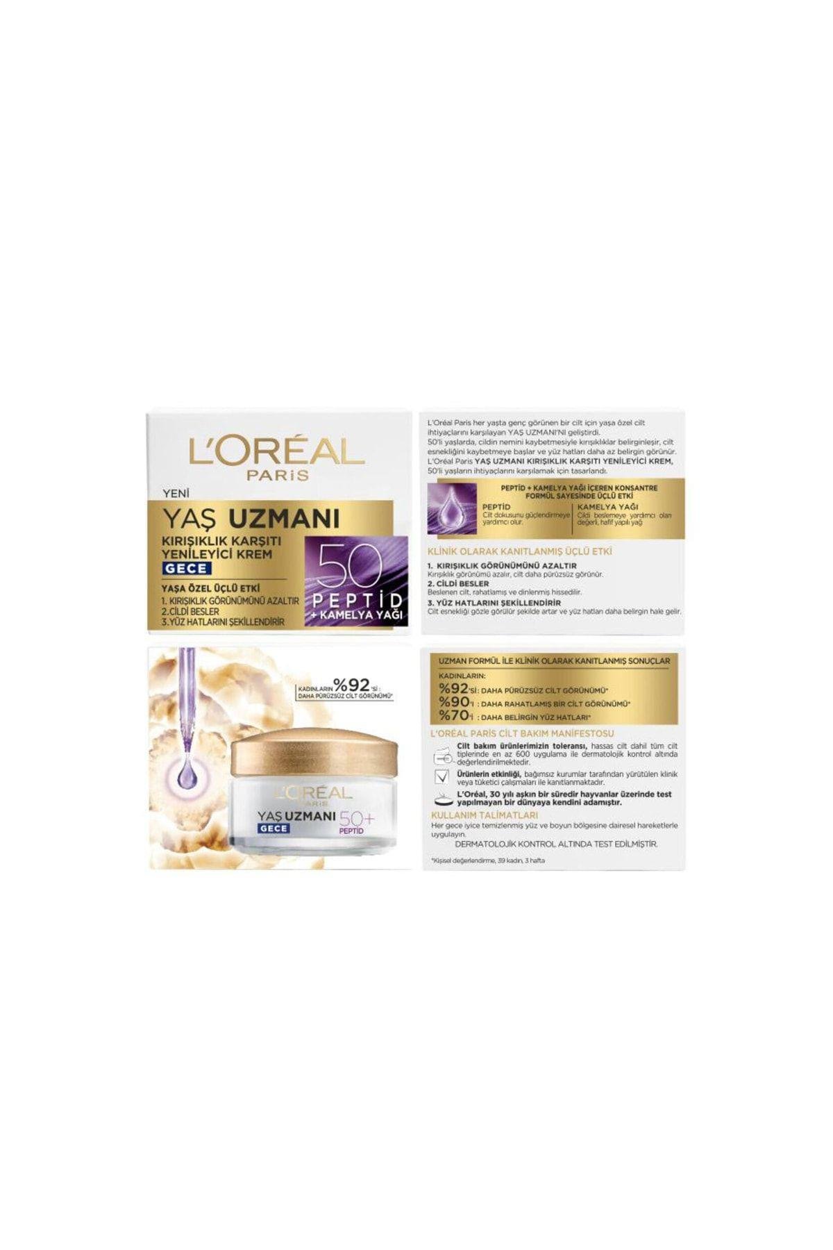 L'oréal Paris Yaş Uzmanı 50+ Kırışıklık Karşıtı Yenileyici Gece Kremi