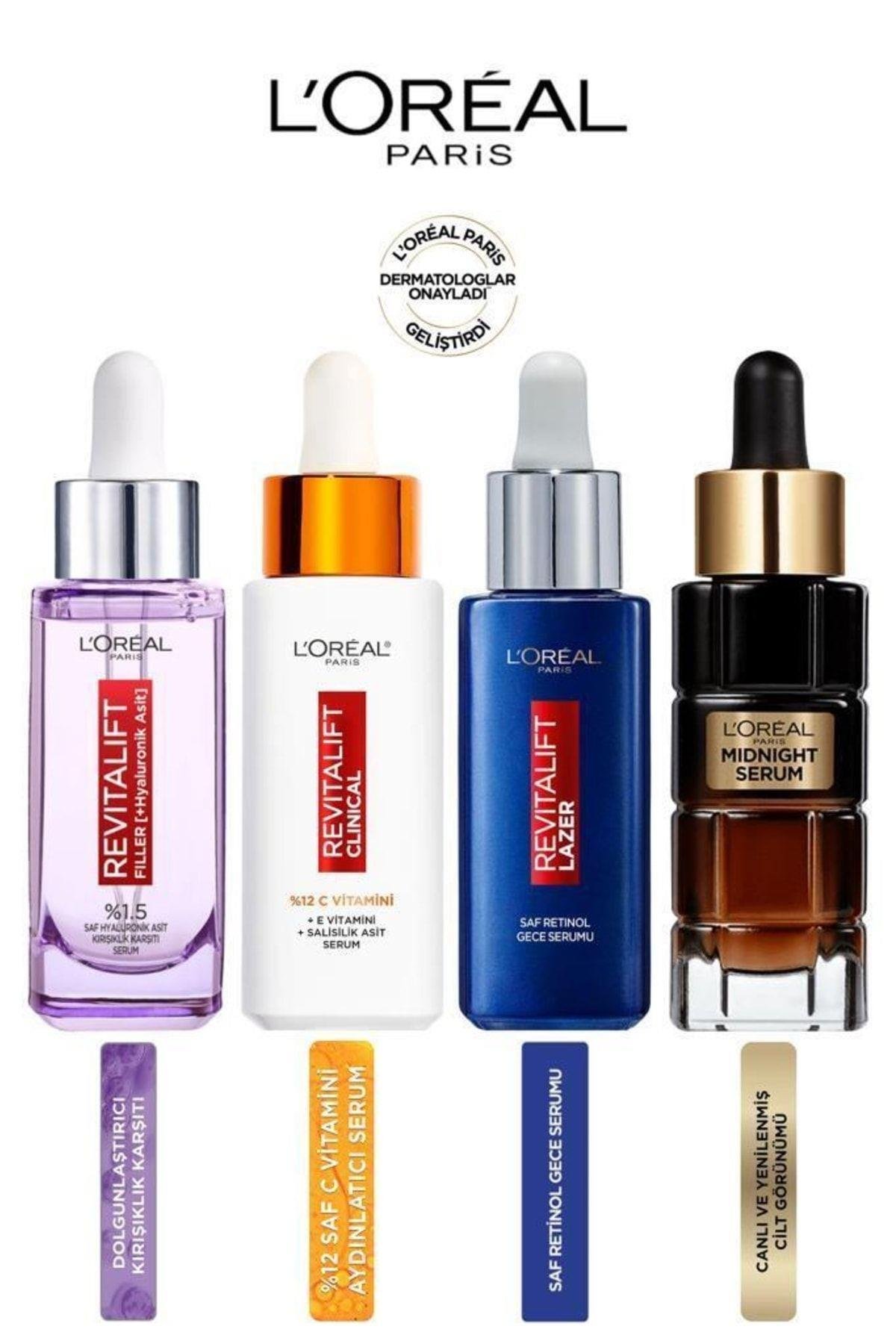 Loreal Filler-retinol-midnight-c Vtamin Serum Seti 4