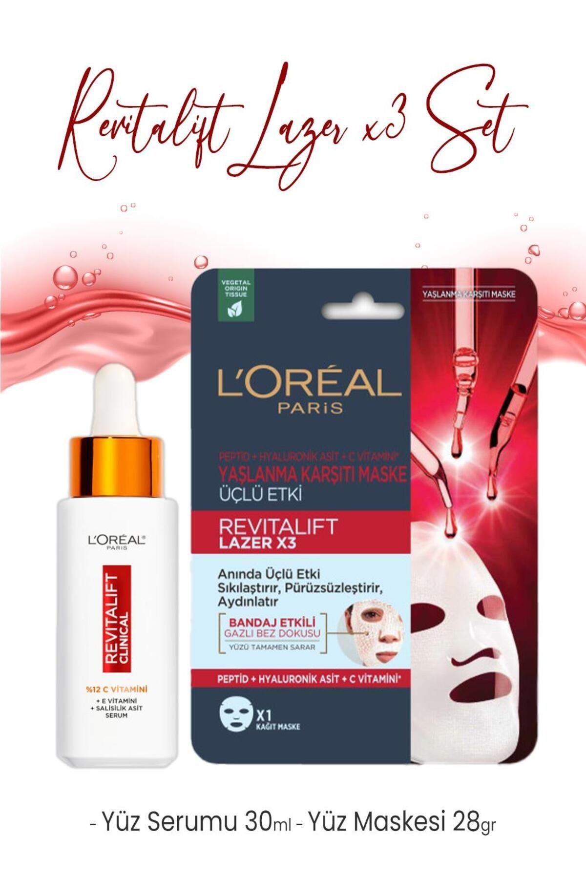 Loreal Paris Revitalift Clinical Serum 30 ml ve Maske 28 gr