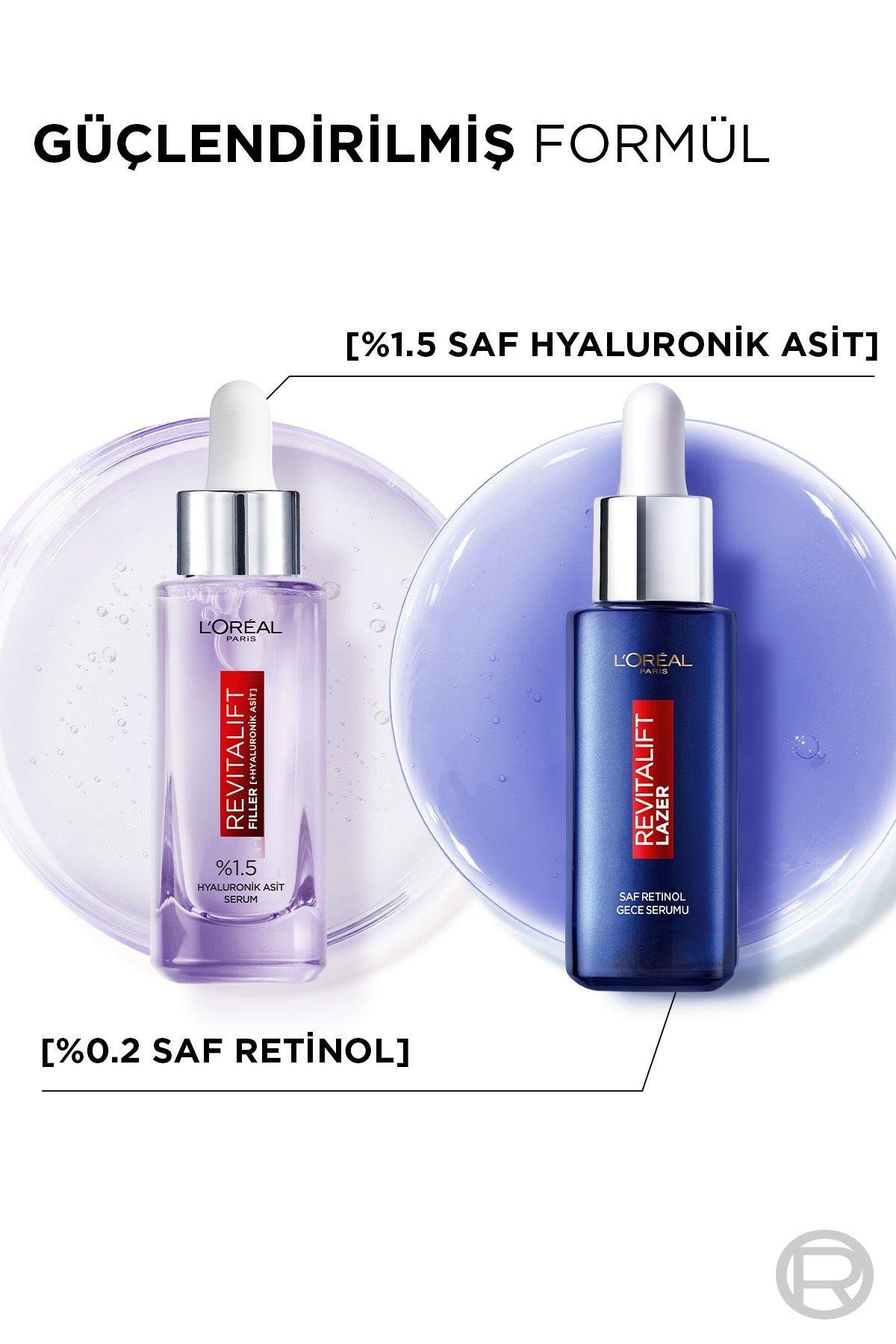 Loreal Paris Revitalift Filler Dolgunlaştırıcı 30 ml ve Saf Retinol Gece Serumu 30 ml