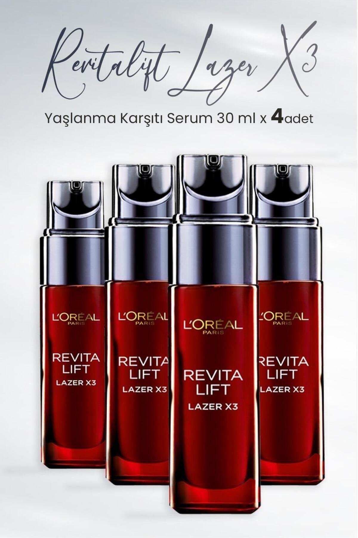 Loreal Paris Revitalift Lazer X3 Yaşlanma Karşıtı Serum 30 ml x 4 Adet