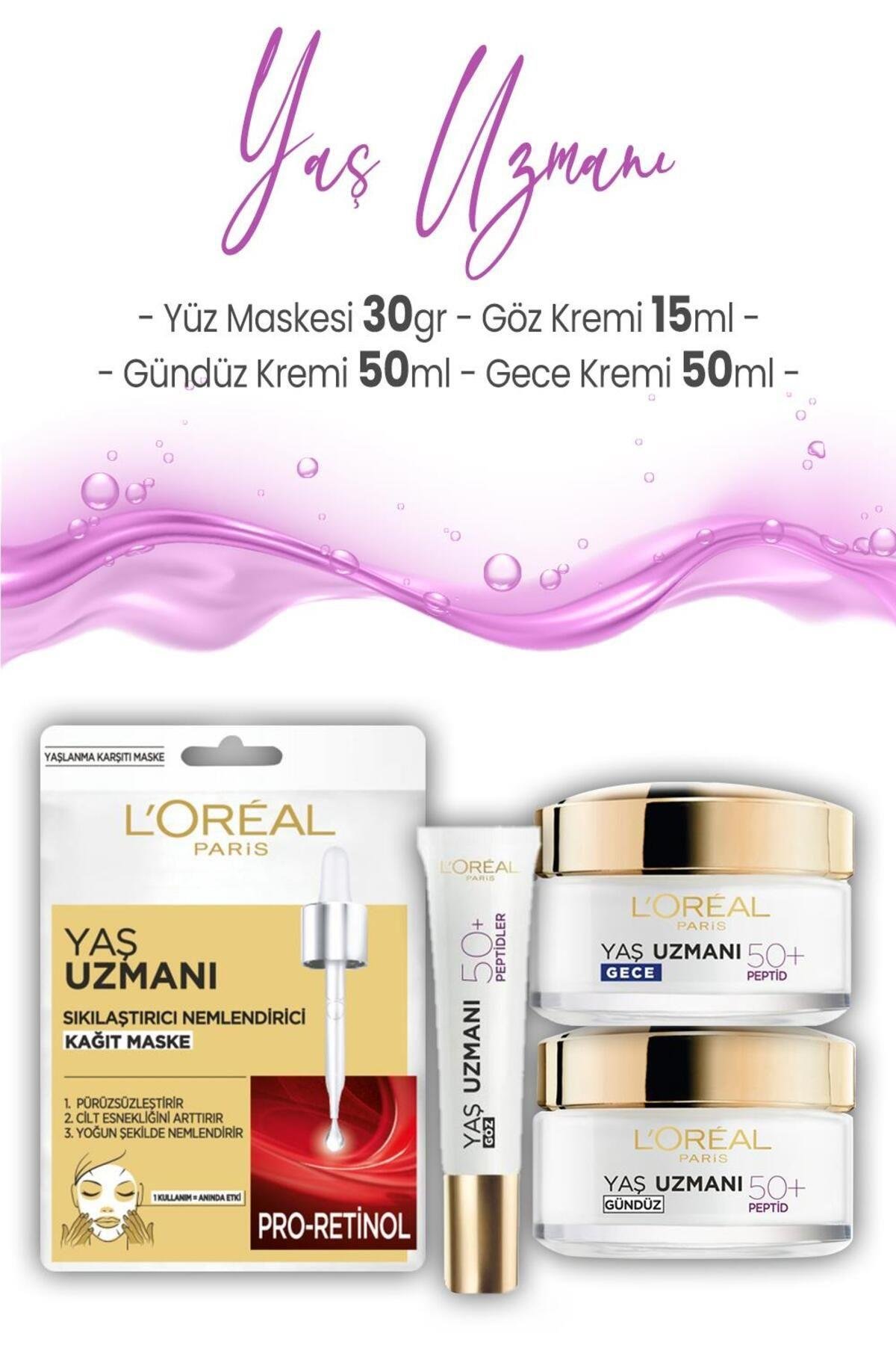 Loreal Paris Yaş Uzmanı Kırışıklık Karşıtı 50+ Peptidler Bakım Seti 2