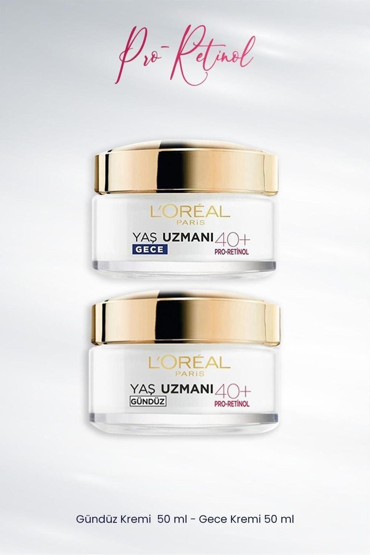 Loreal Paris Yaş Uzmanı Kırışıklık Karşıtı Gündüz ve Gece Kremi 40+ Pro-Retinol 50 ml