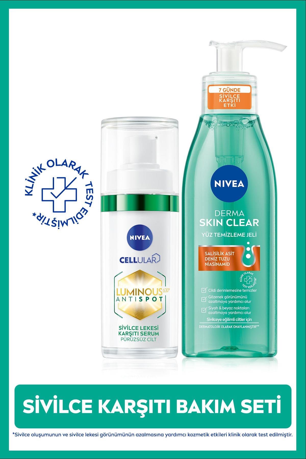 Luminous630 Sivilce Lekesi Karşıtı Serum 30ml ve DermaSkin Clear Yüz Temizleme Jeli150ml, Niasinamid