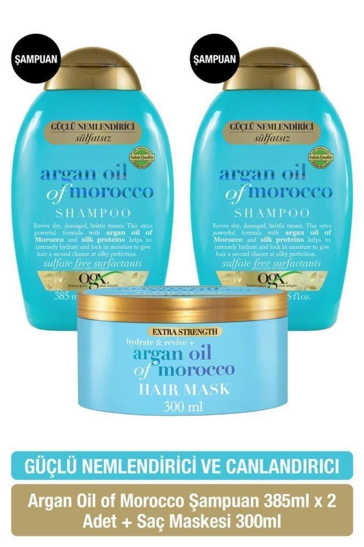 Nemlendirici Argan Oil Of Morocco Sülfatsız Şampuan X2 Sülfatsız Saç Maskesi