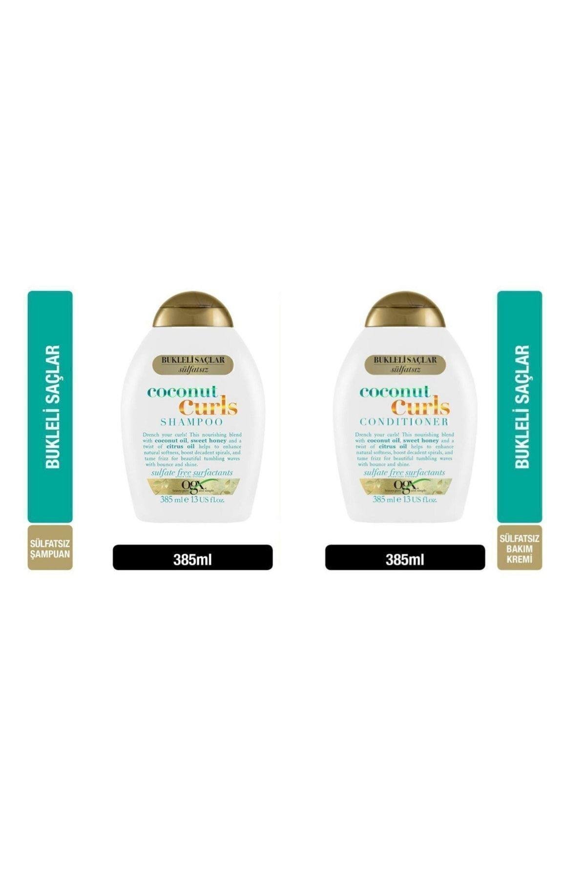 Nemlendirici Coconut Curls Şampuan 385 ml Saç Kremi 385 ml