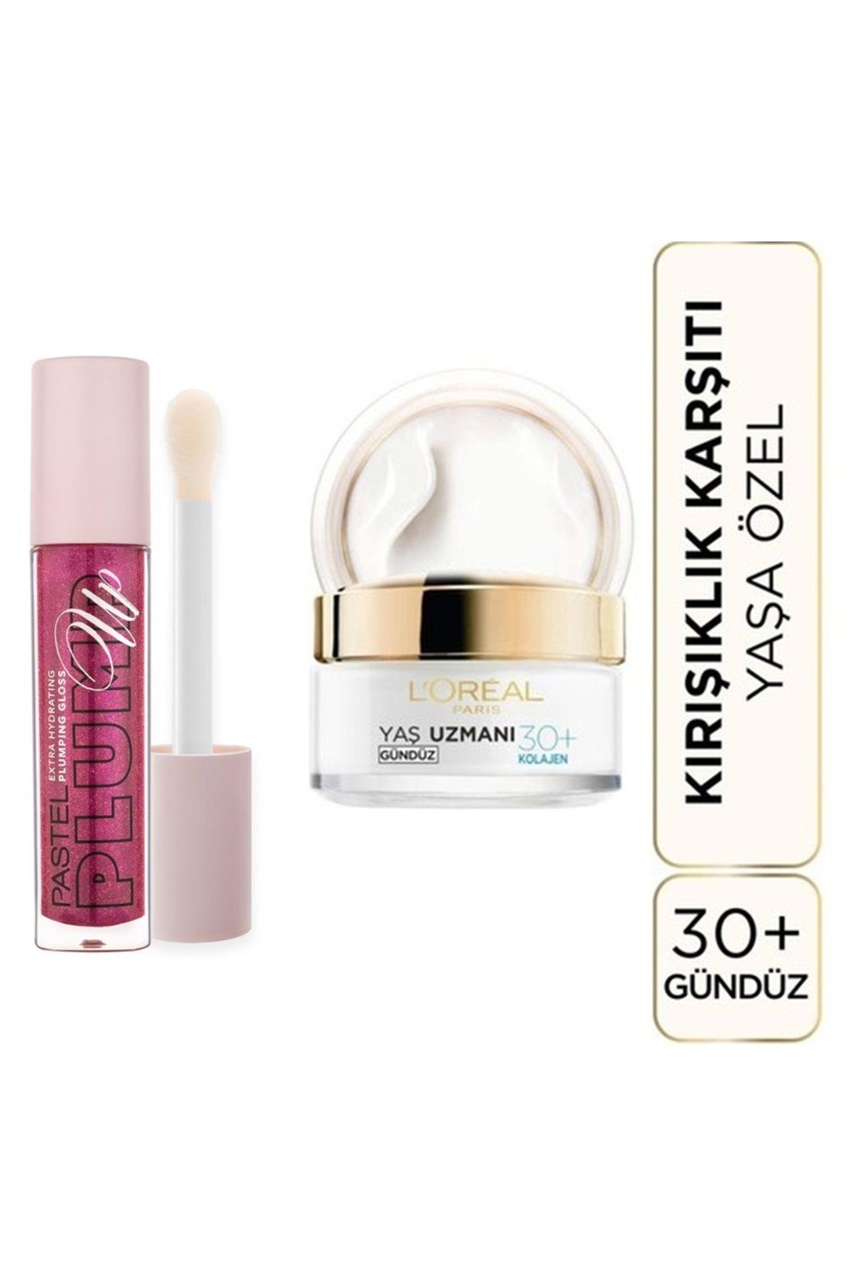 Plump Up Dolgunlaştıran Dudak Parlatıcısı 207 +L'Oréal Paris Yaşa Özel 30+ Gündüz Kremi