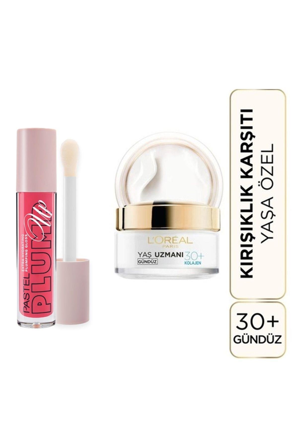 Plump Up Dolgunlaştıran Dudak Parlatıcısı 204 +L'Oréal Paris Yaşa Özel 30+ Gündüz Kremi