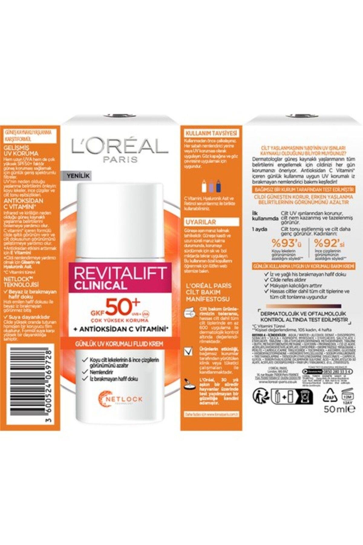 Revitalift Clinical Spf 50+ Günlük Yüksek Uv Korumalı Yüz Güneş Kremi 50Ml